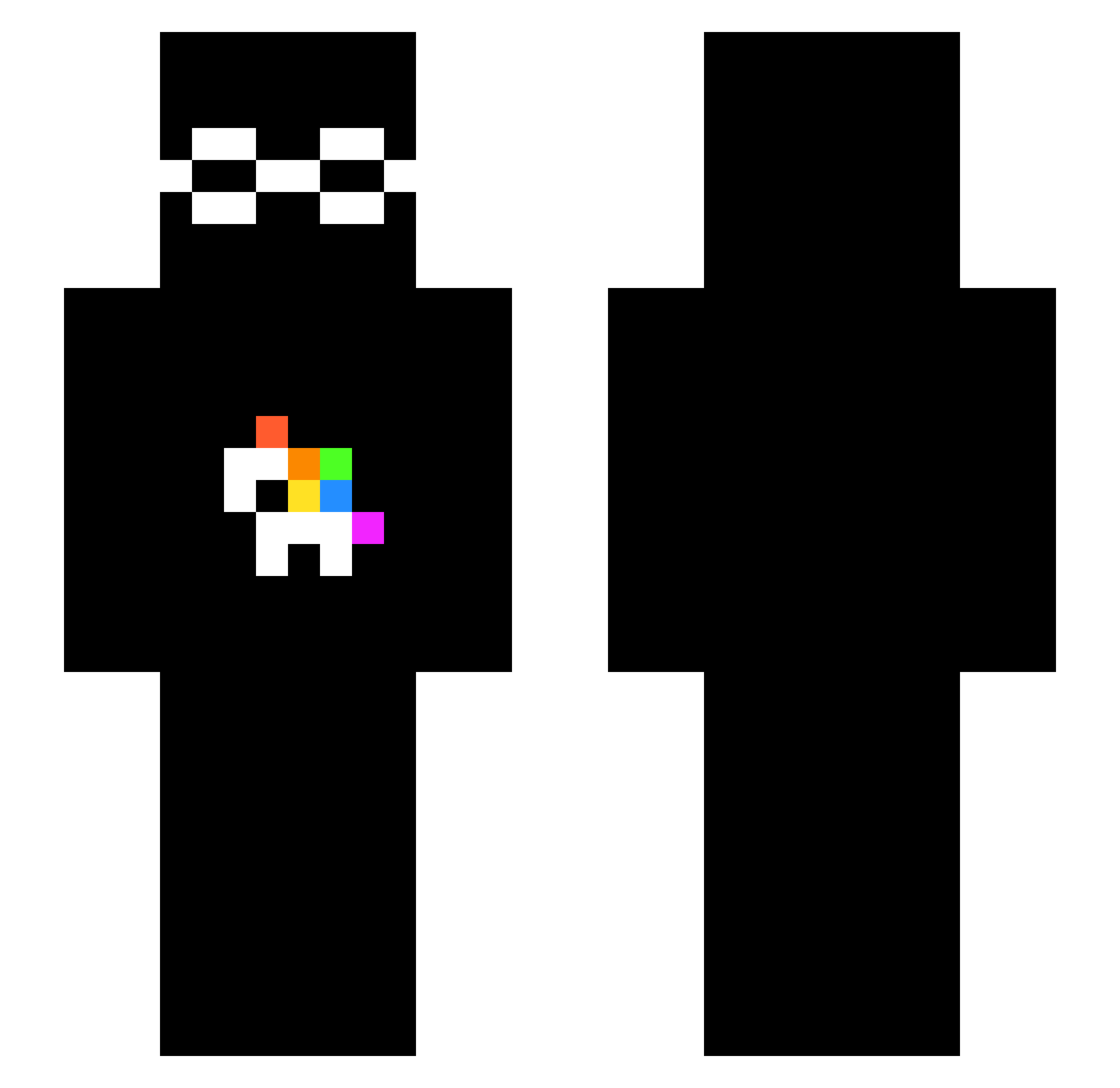 0k9 Minecraft skin, front and back view