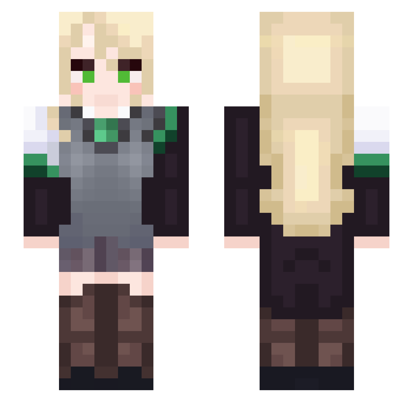 Amba Minecraft skin, front and back view