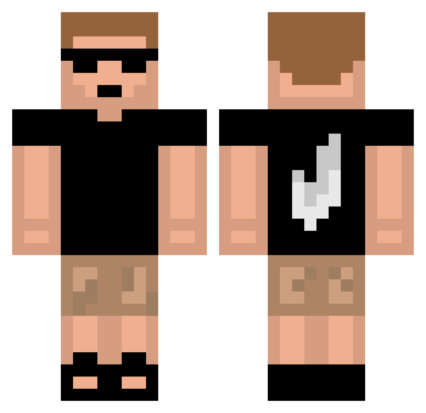 iSpectate2much Minecraft skin, front and back view