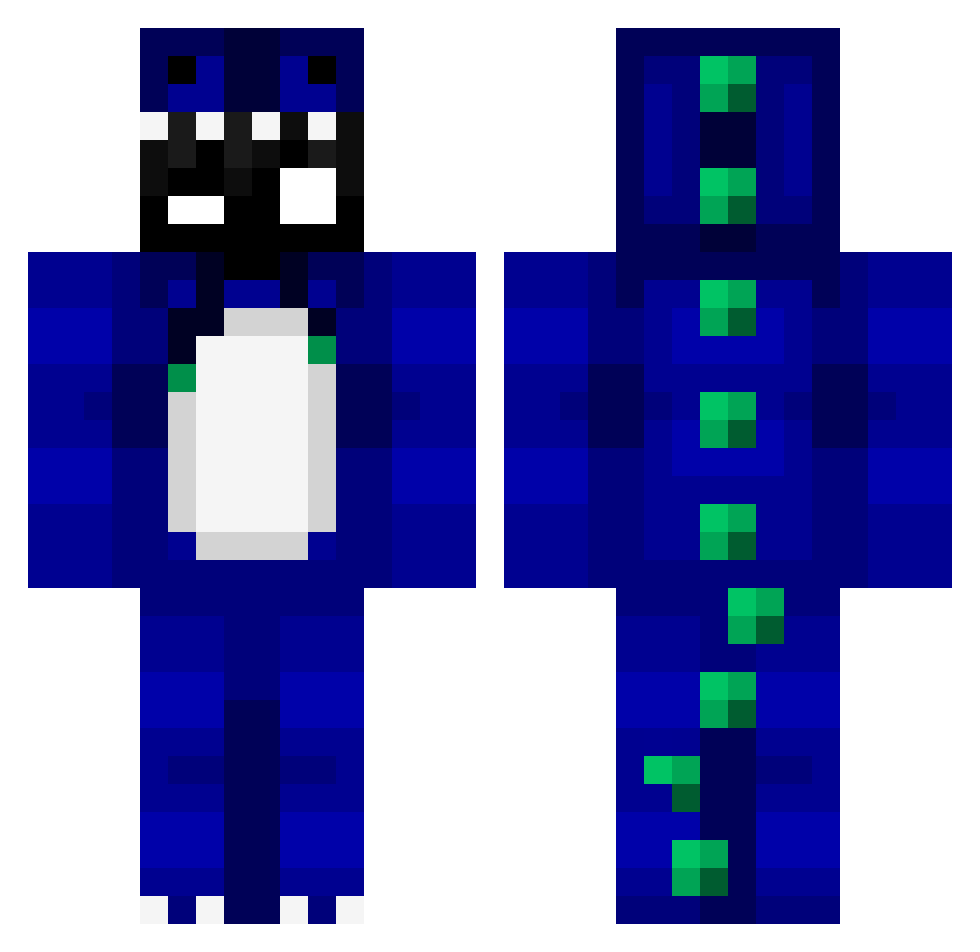 wifq Minecraft skin, front and back view