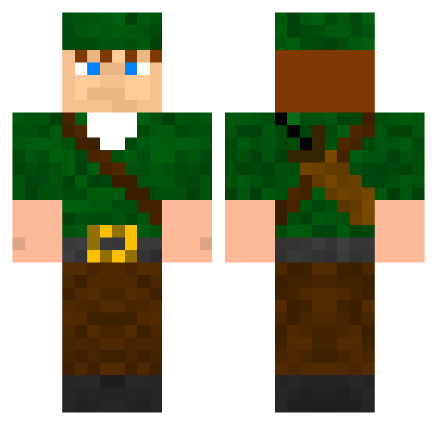 TUMIAXXX132 Minecraft skin, front and back view