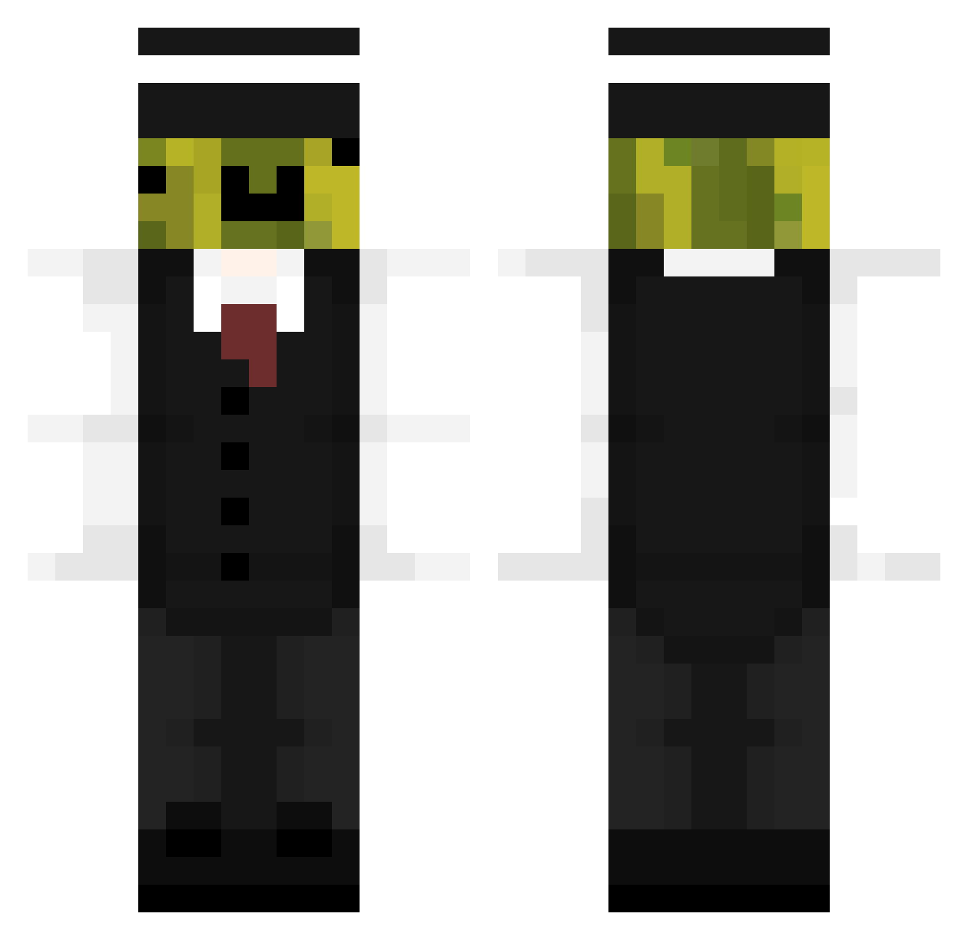 Dla3 Minecraft skin, front and back view
