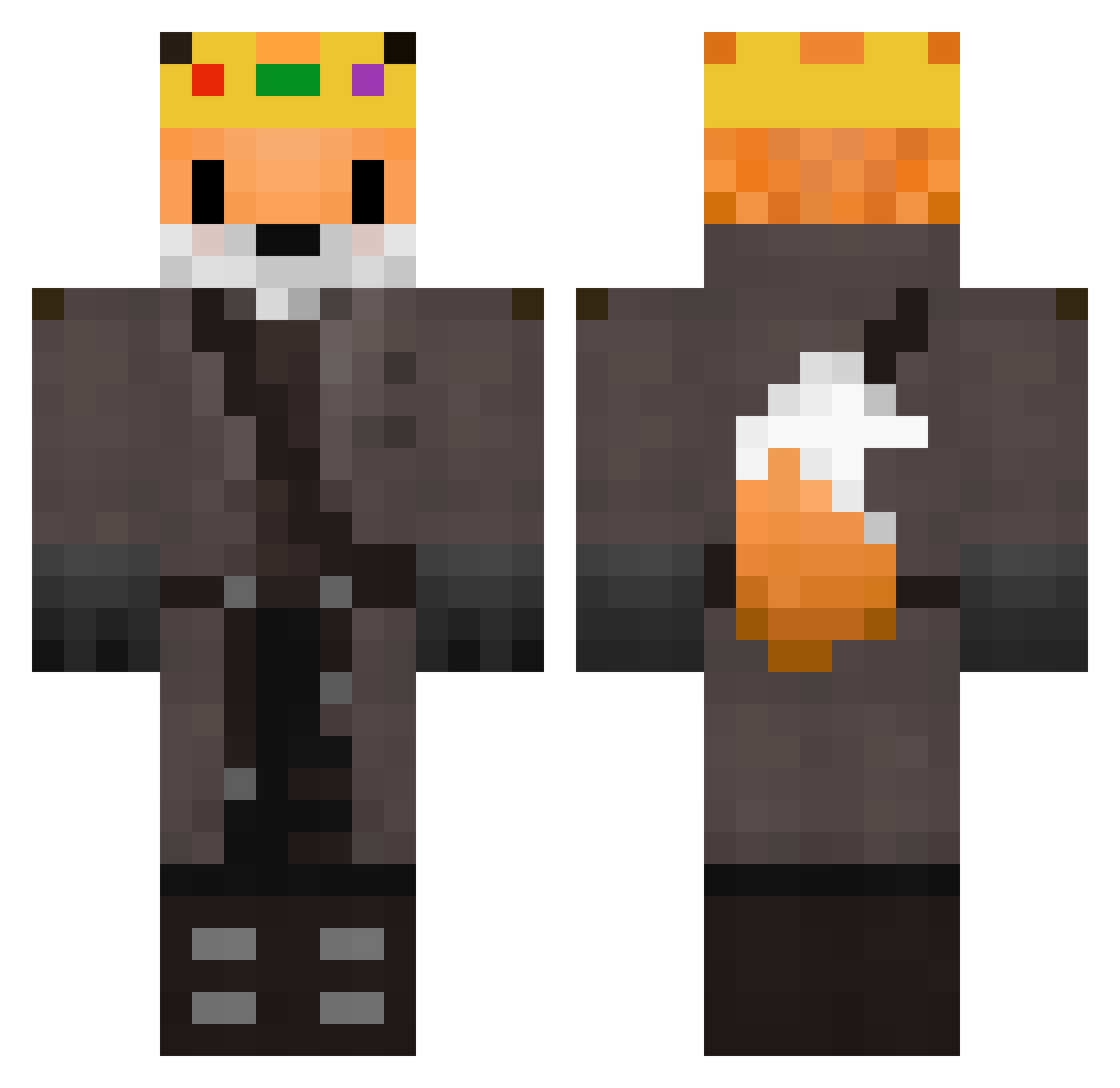 FooxorLoops Minecraft skin, front and back view