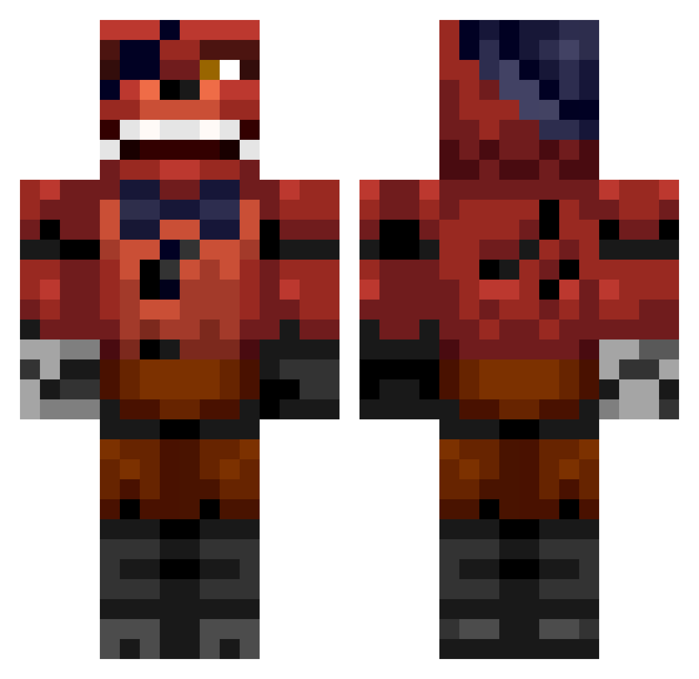 AL00102 Minecraft skin, front and back view