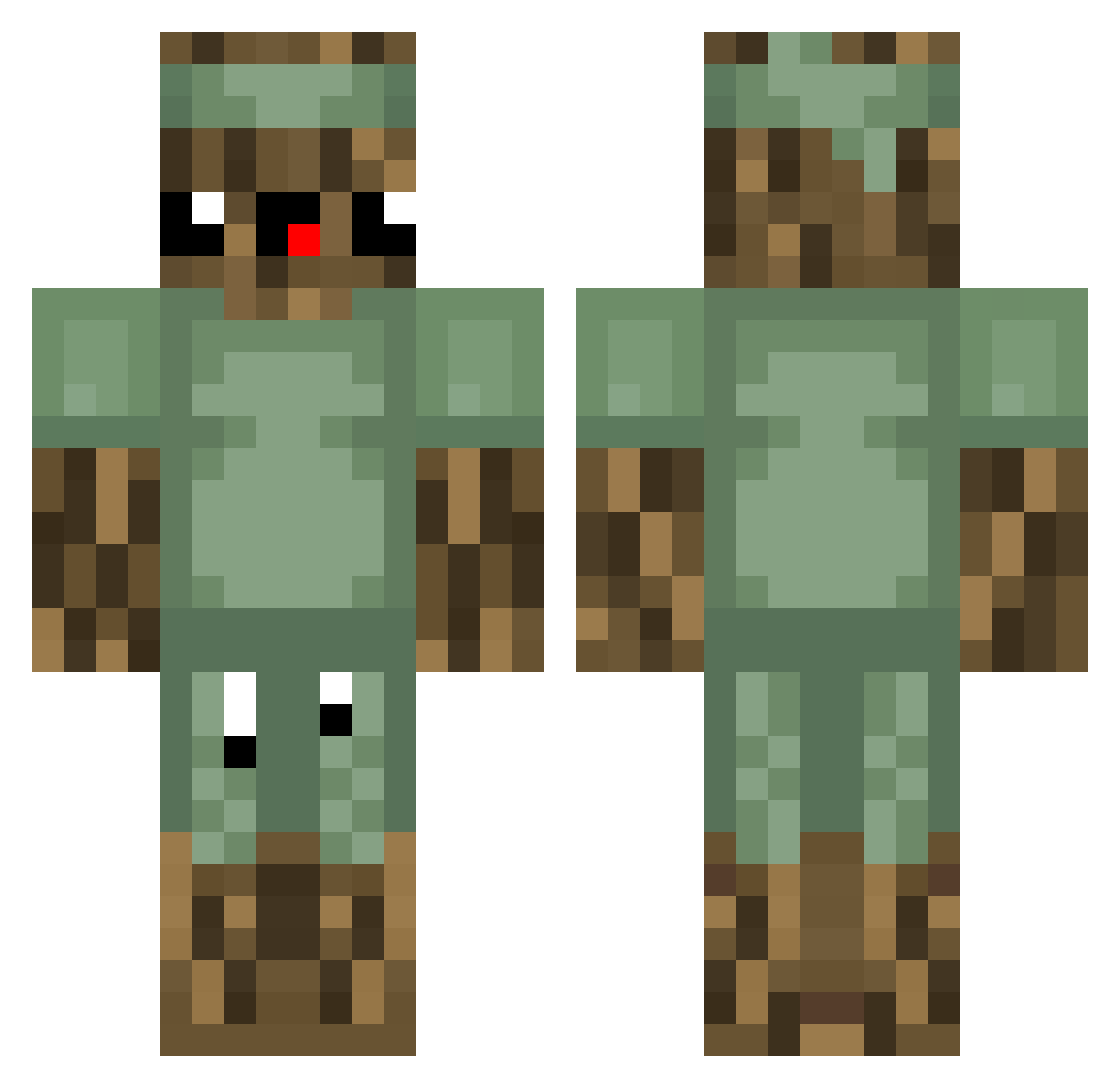 ioBaum Minecraft skin, front and back view