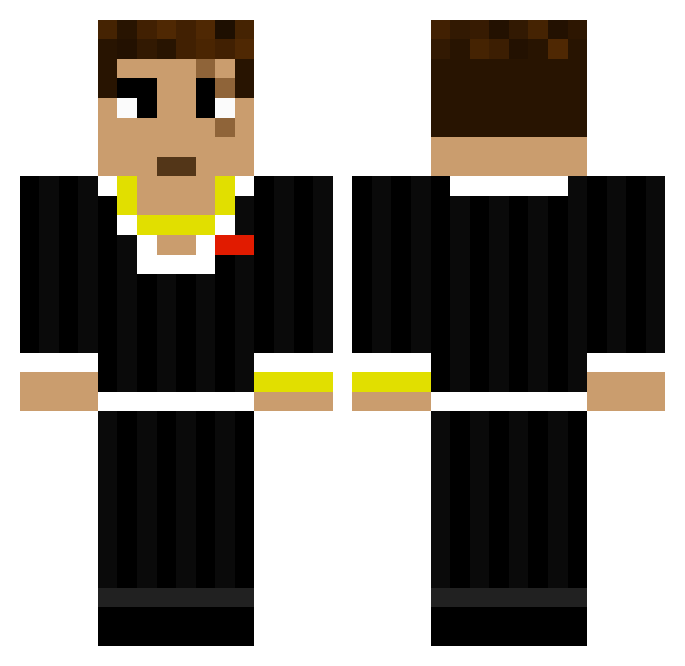 Wabone Minecraft skin, front and back view