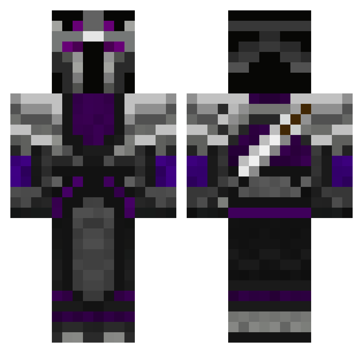 Vaulting Minecraft skin, front and back view