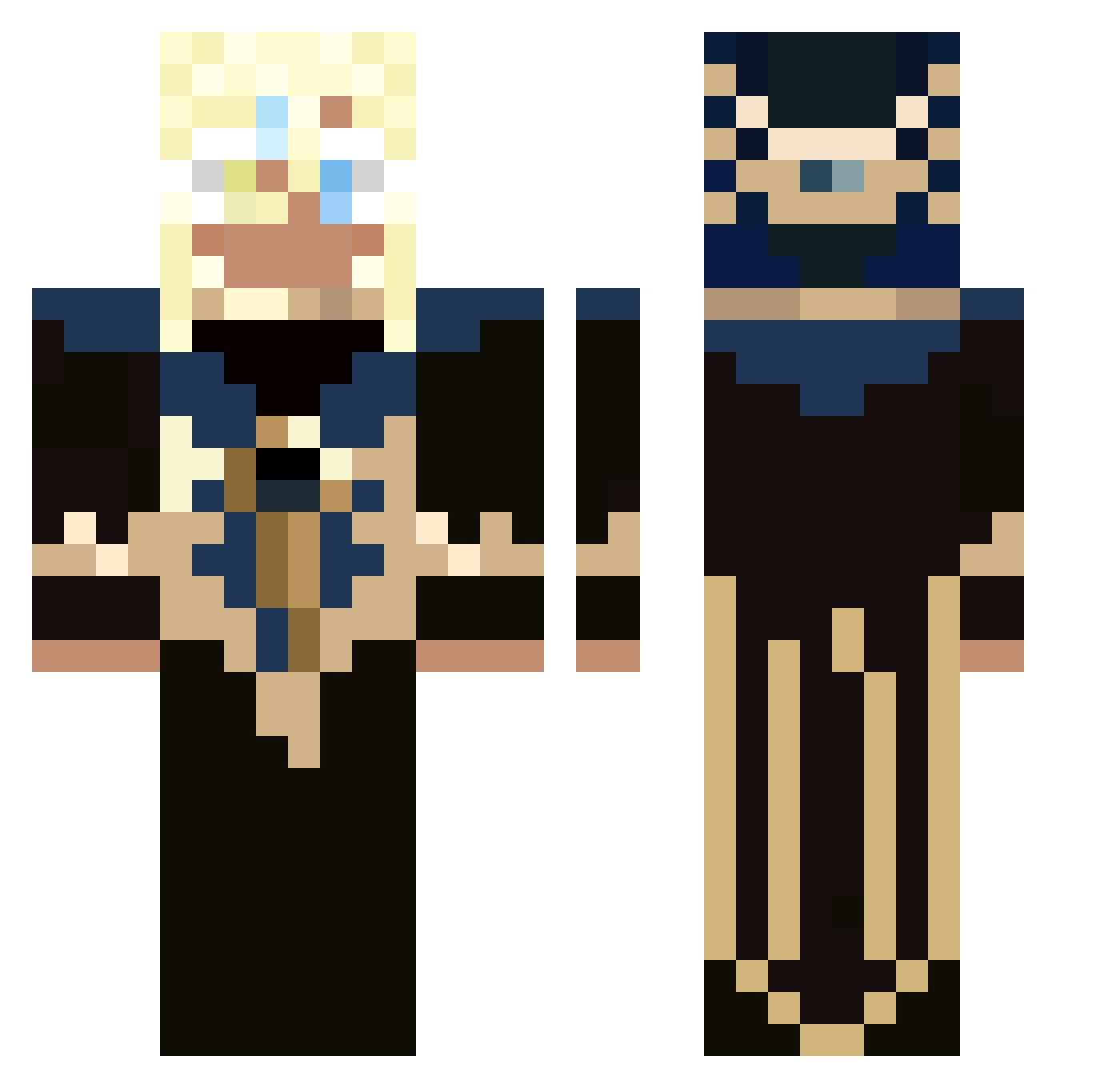 TruthlessRecluse Minecraft skin, front and back view