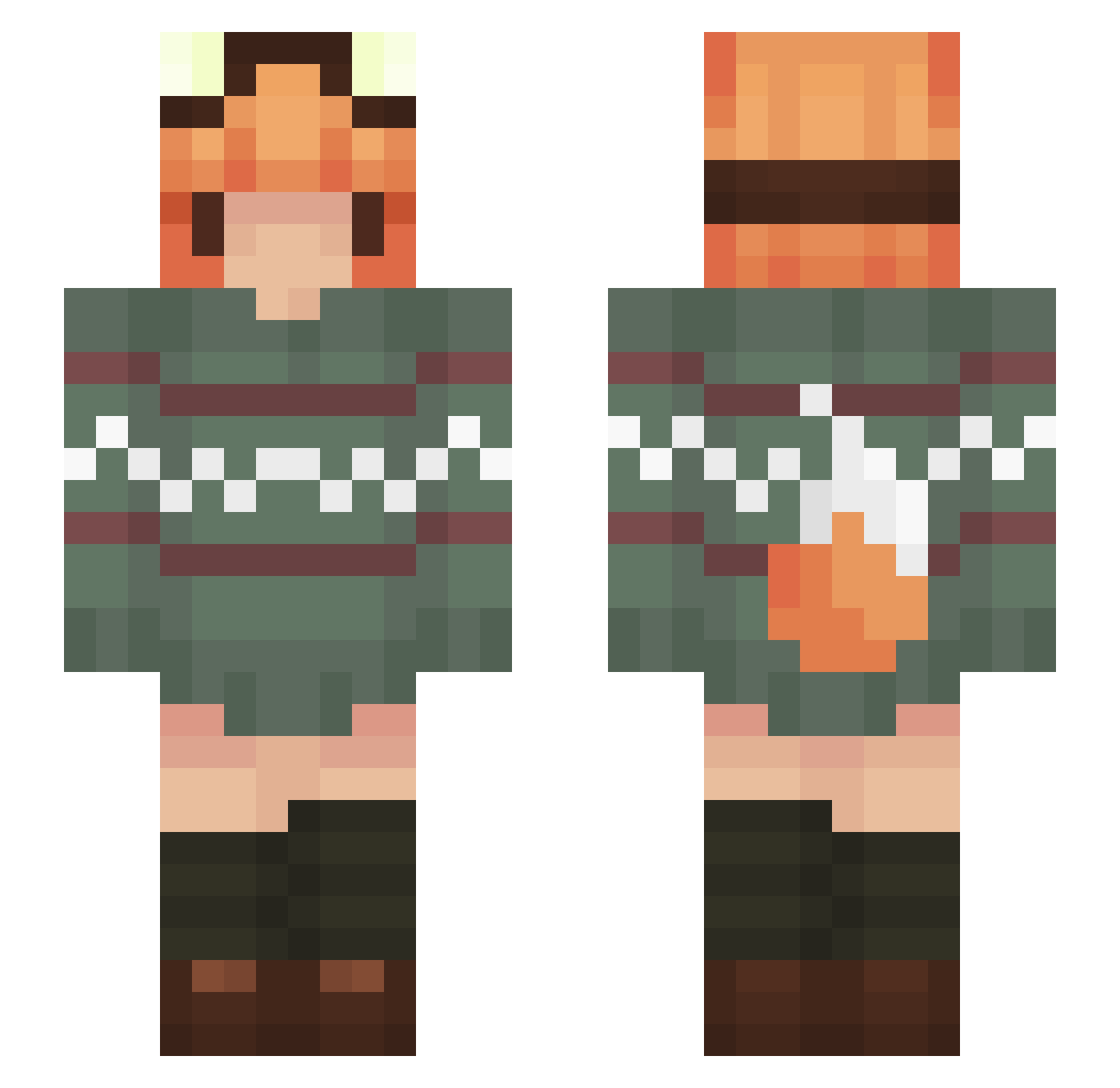 Myunee Minecraft skin, front and back view