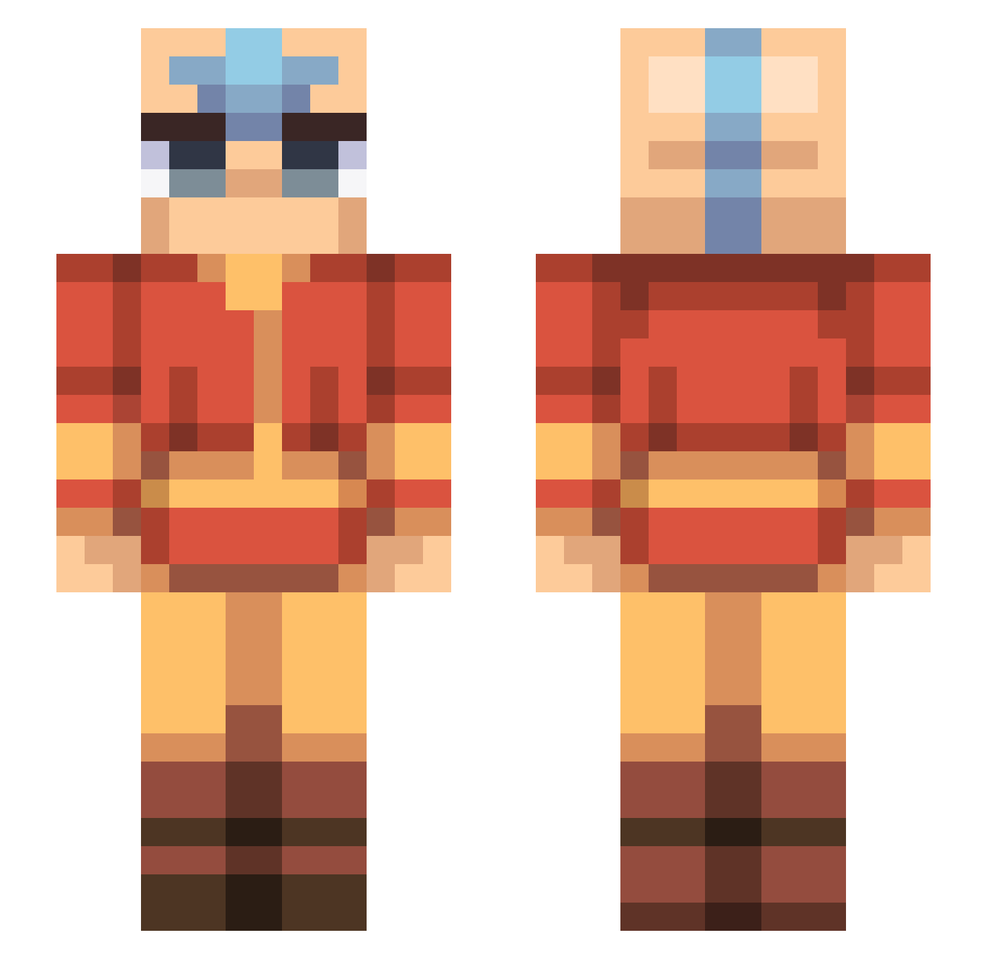 krzaksym8 Minecraft skin, front and back view