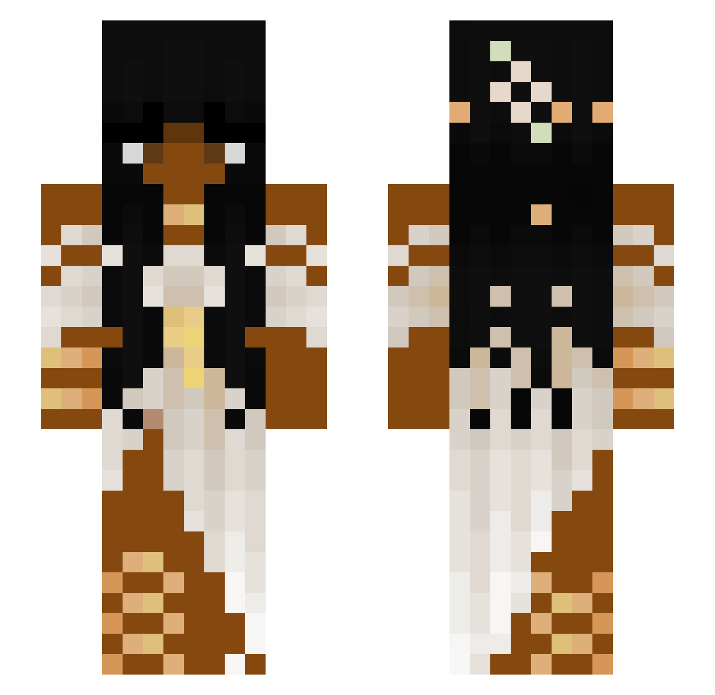 OpsieDaisy Minecraft skin, front and back view