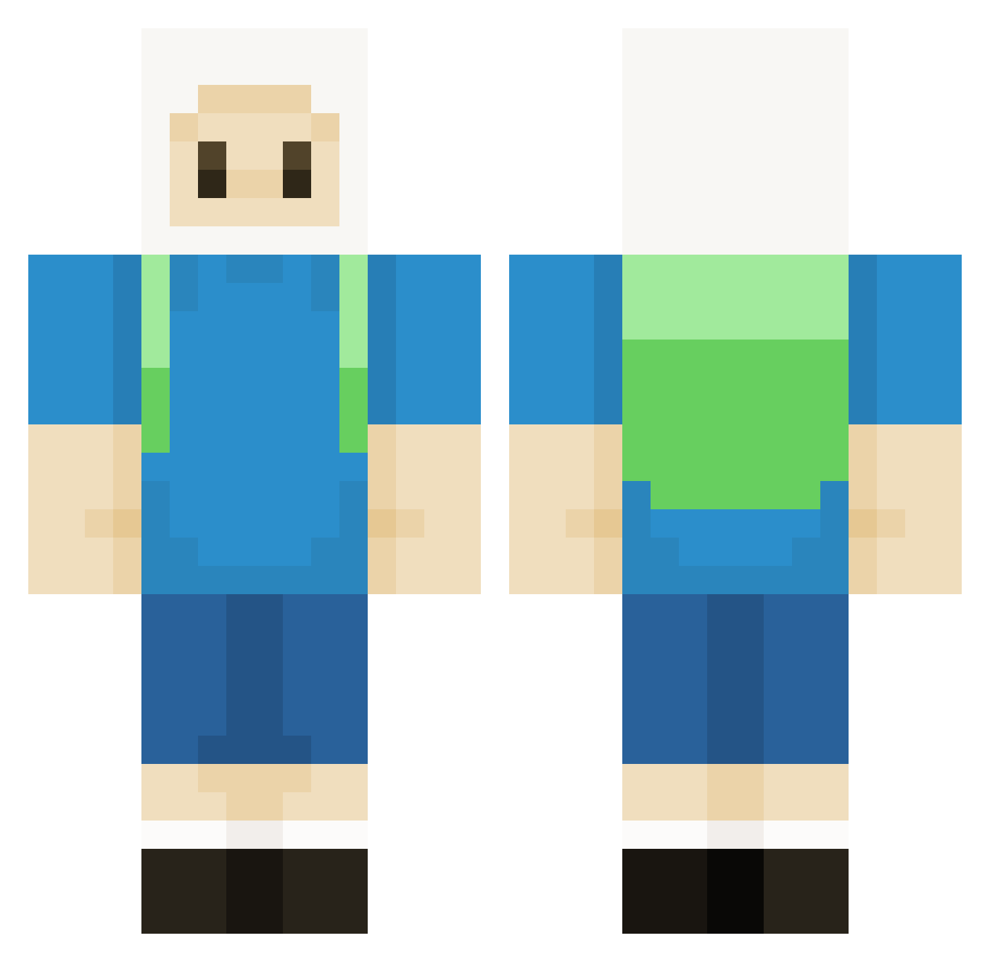 AngerXeVer Minecraft skin, front and back view