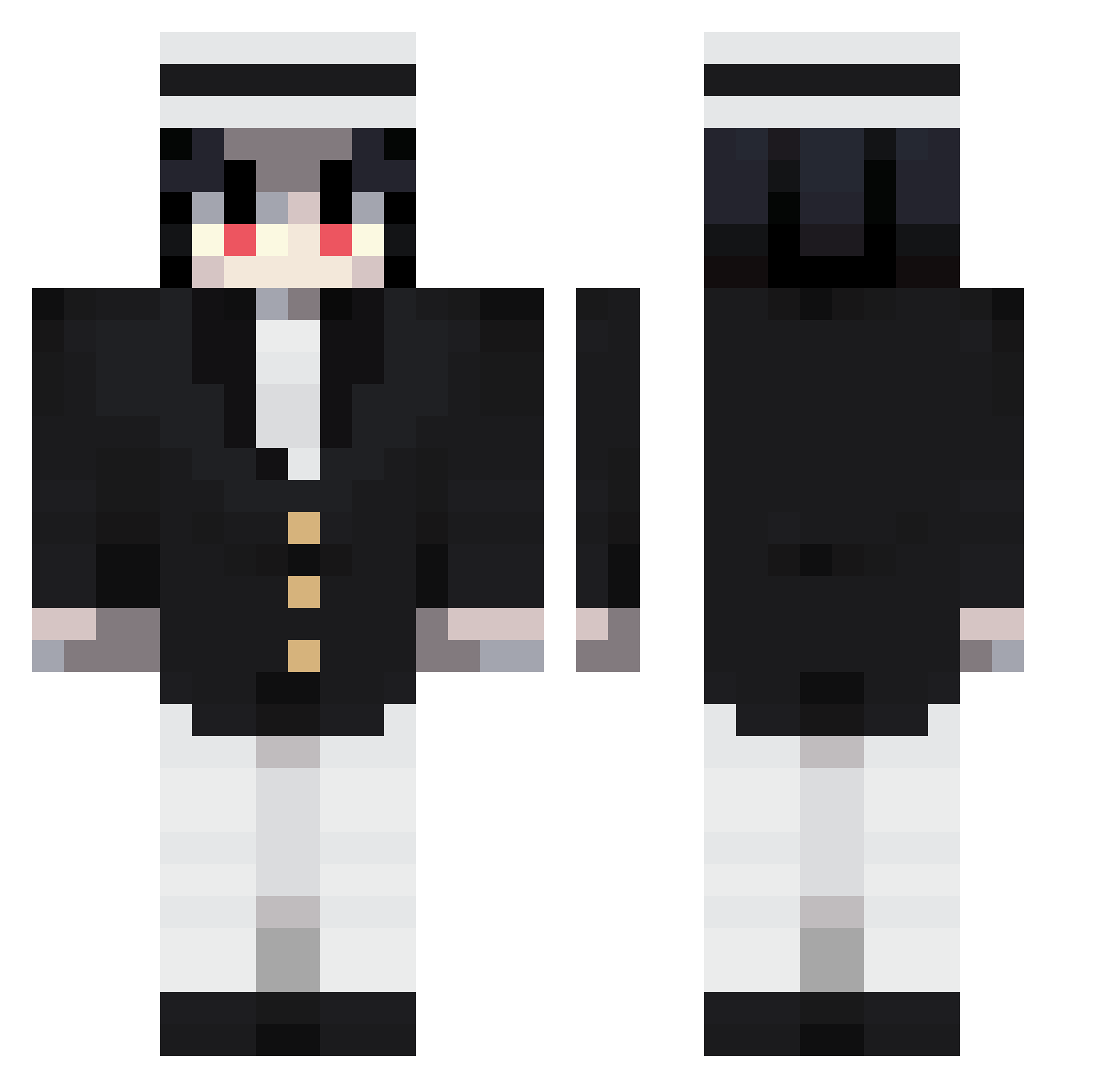 Tulipinho Minecraft skin, front and back view