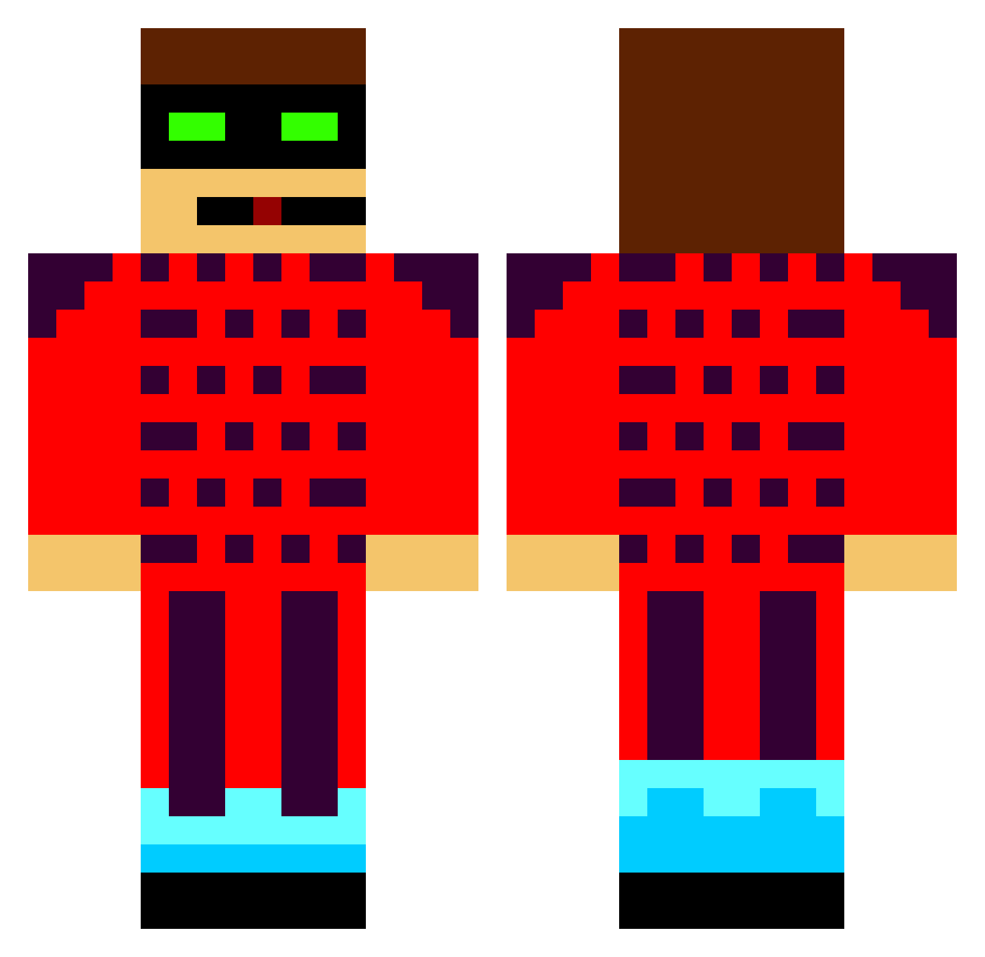 Wadding Minecraft skin, front and back view