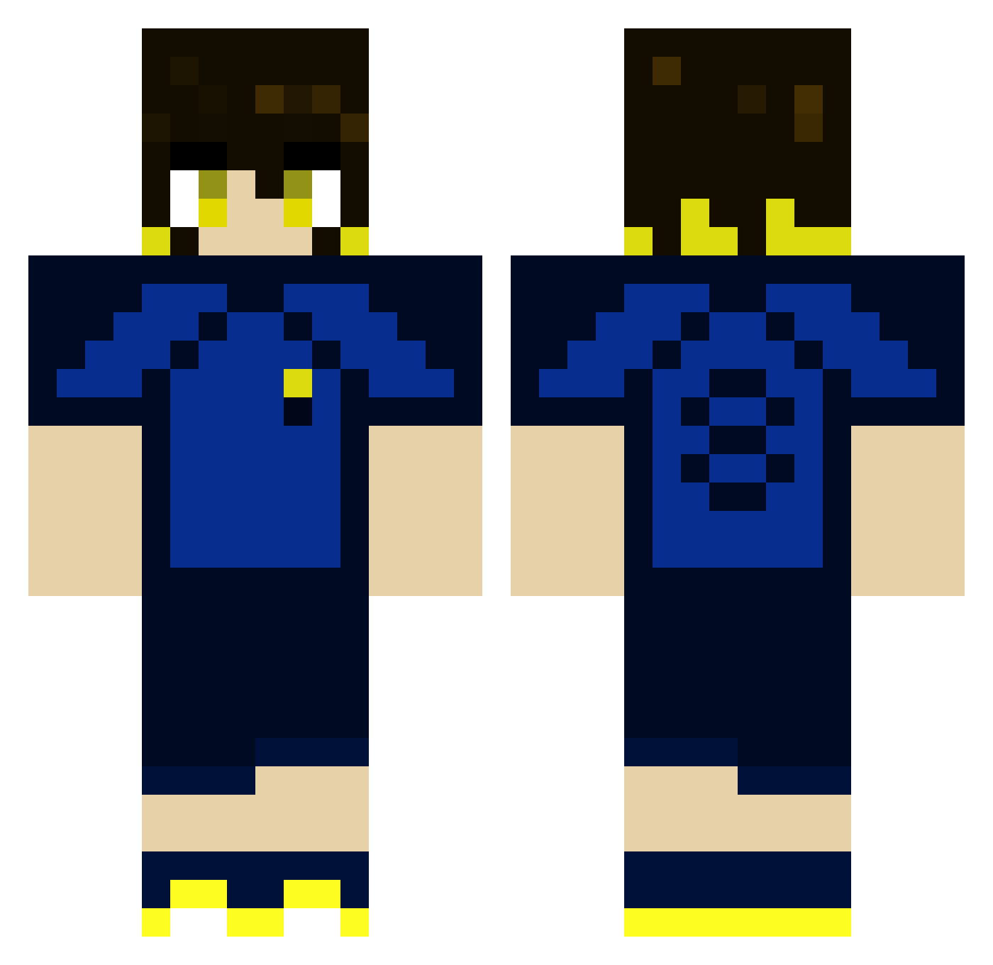 JTCgamer622 Minecraft skin, front and back view