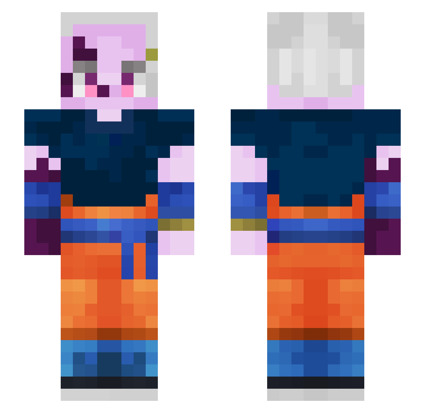 LeEnder Minecraft skin, front and back view