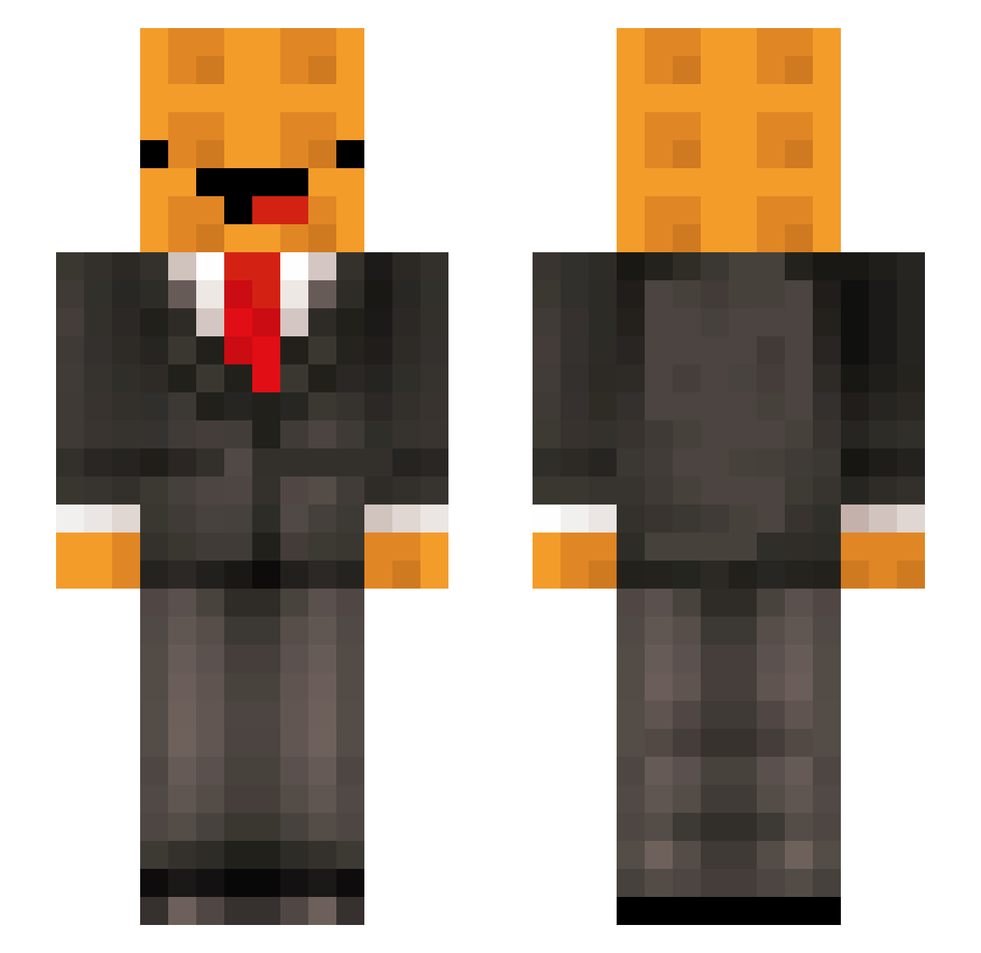 WqffleBest Minecraft skin, front and back view