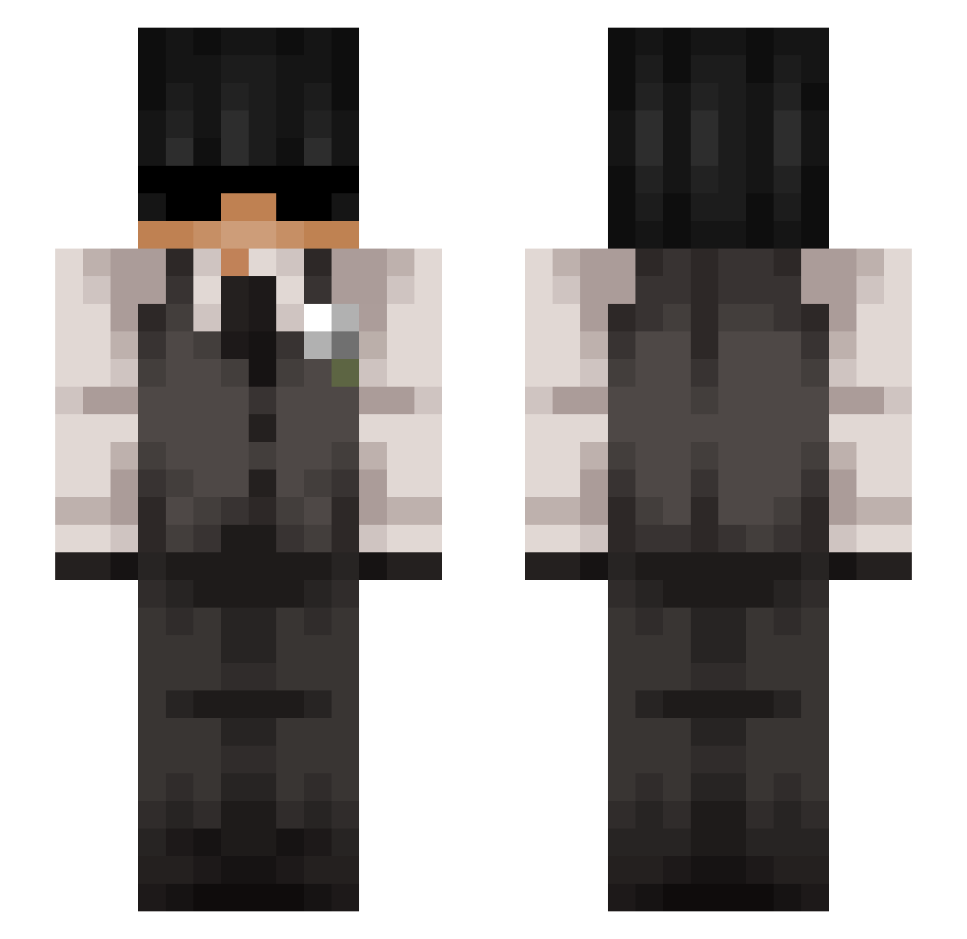nituuLive Minecraft skin, front and back view