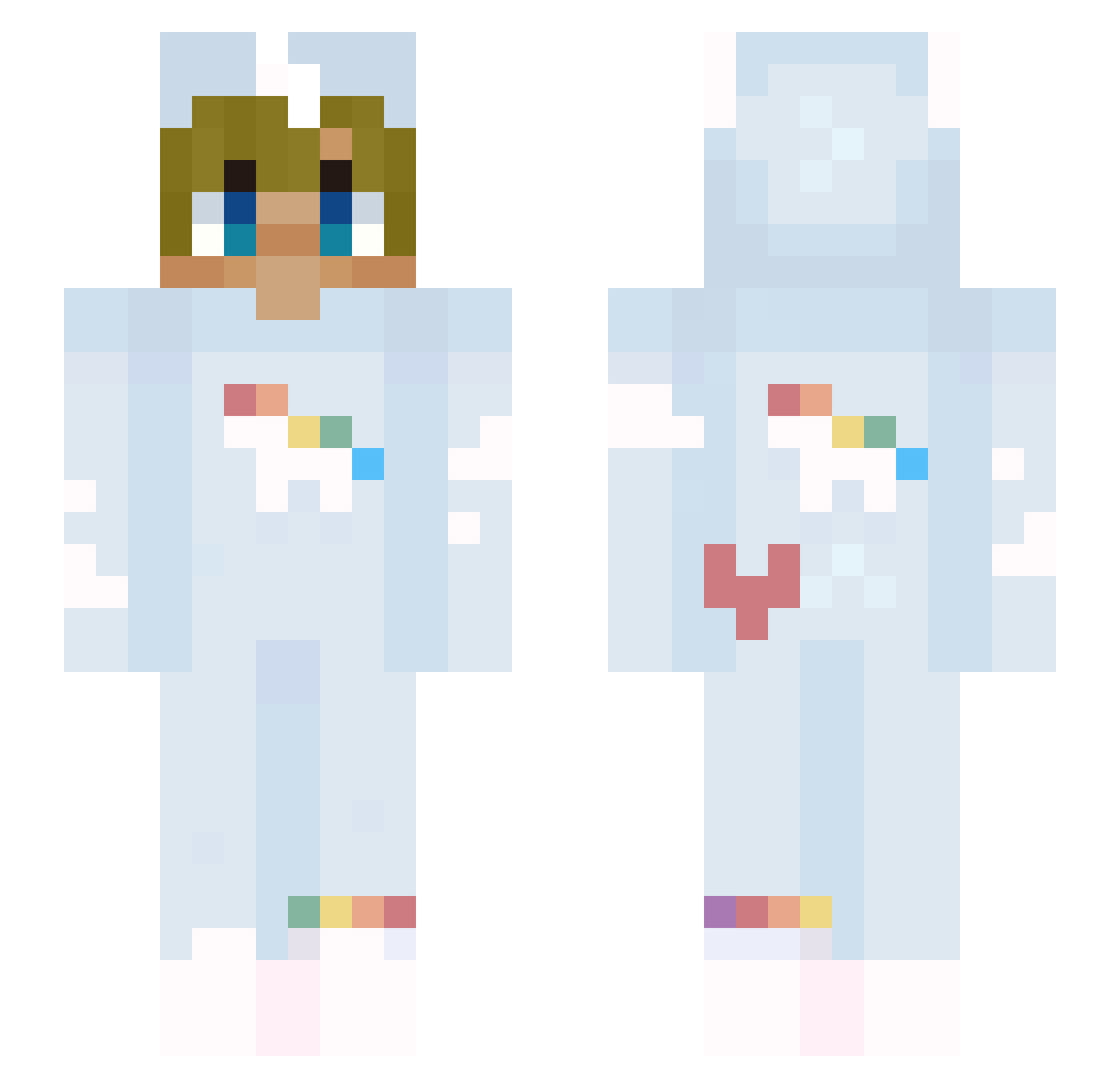 wZ0R0 Minecraft skin, front and back view