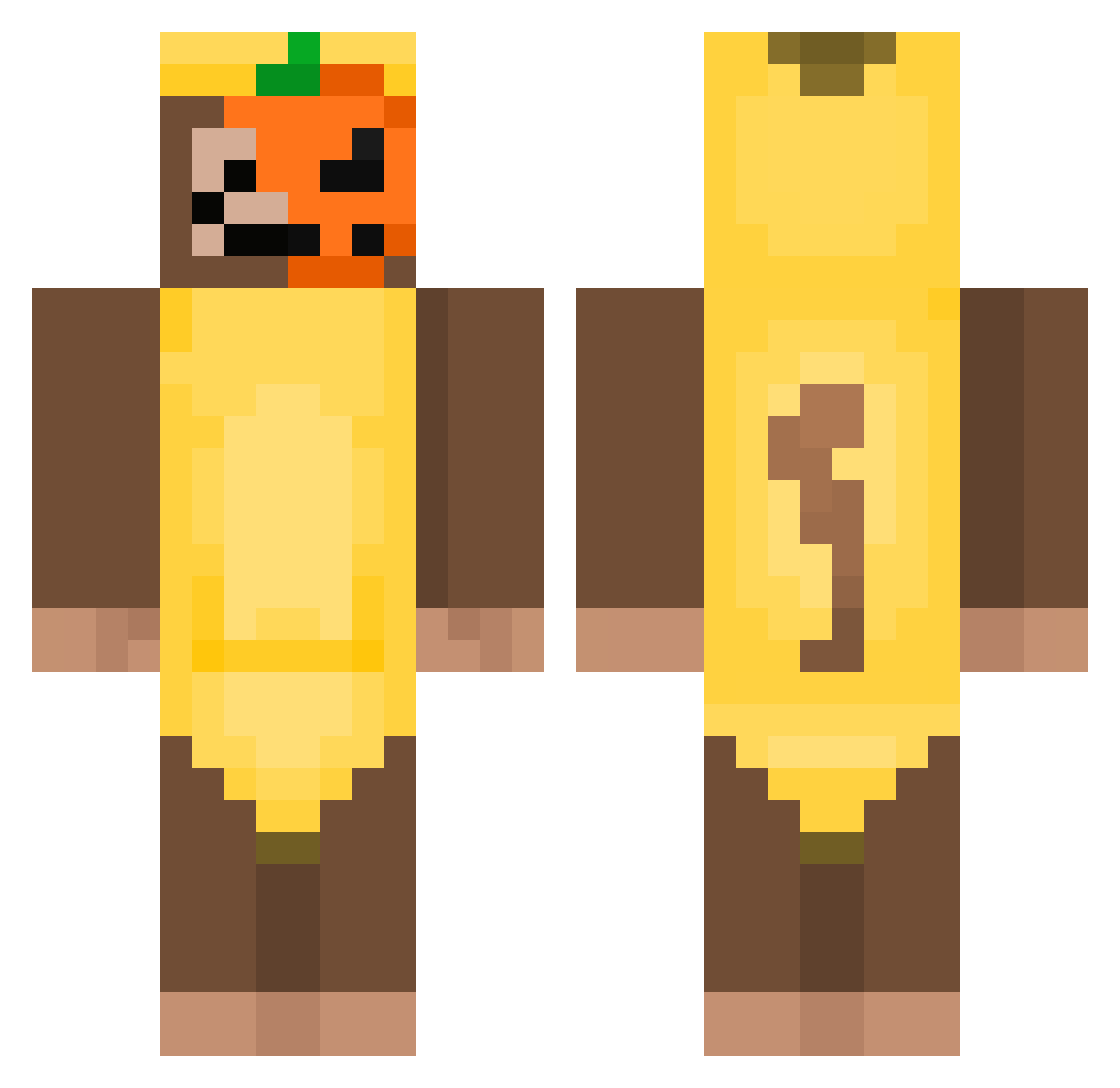 BaconHair435 Minecraft skin, front and back view