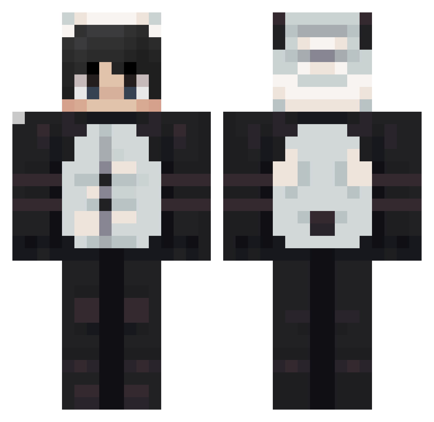 Riisaaaa Minecraft skin, front and back view