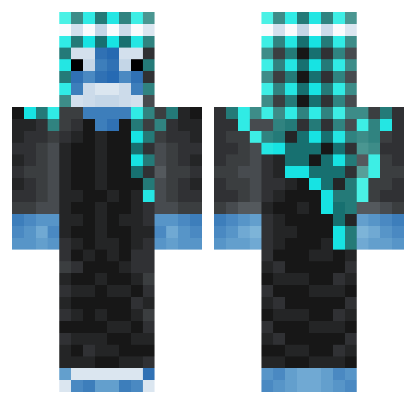 Ayo1089 Minecraft skin, front and back view
