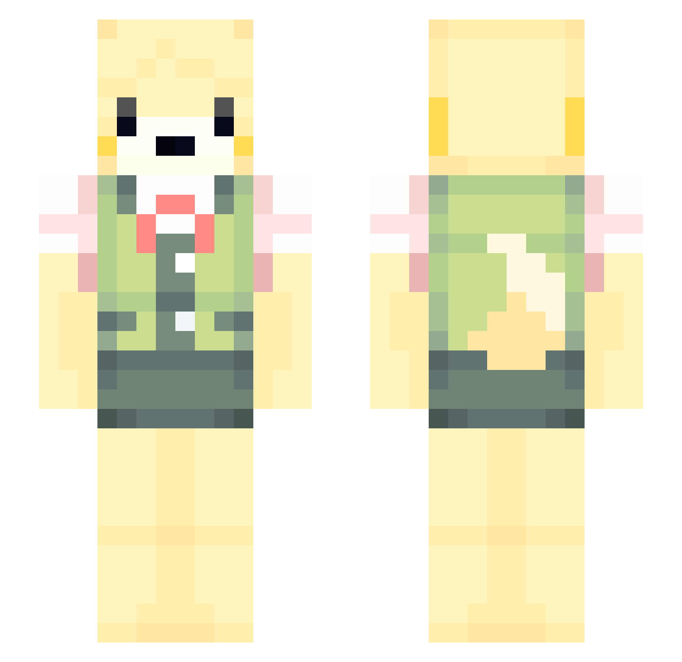 lovzoria Minecraft skin, front and back view