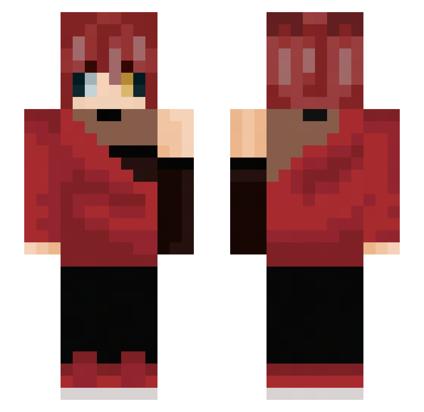 Sholea Minecraft skin, front and back view