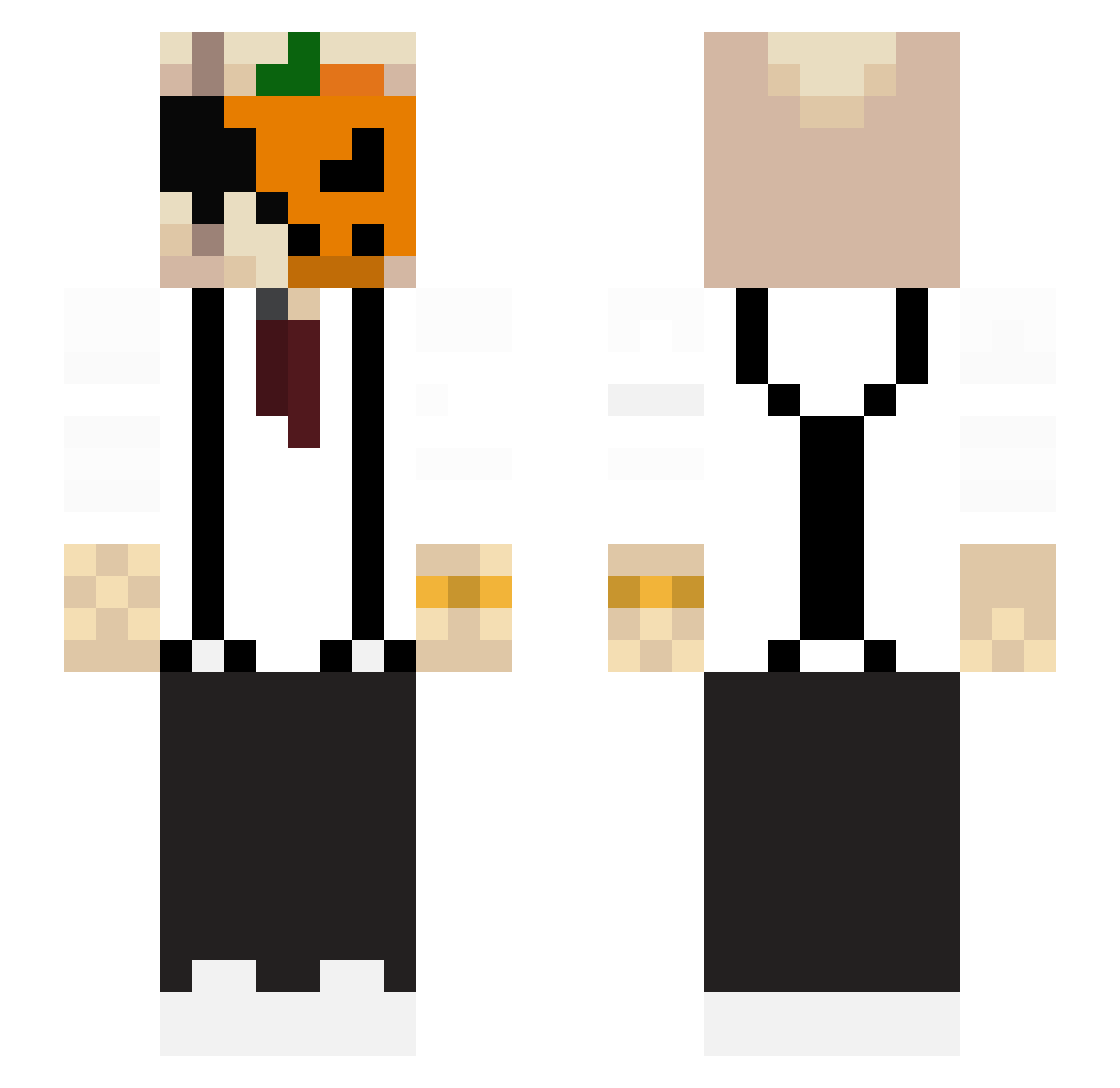 _Yitzhak Minecraft skin, front and back view