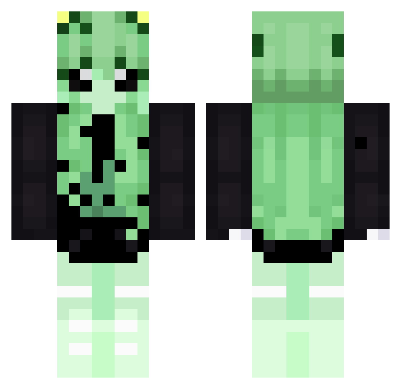 tsebb Minecraft skin, front and back view