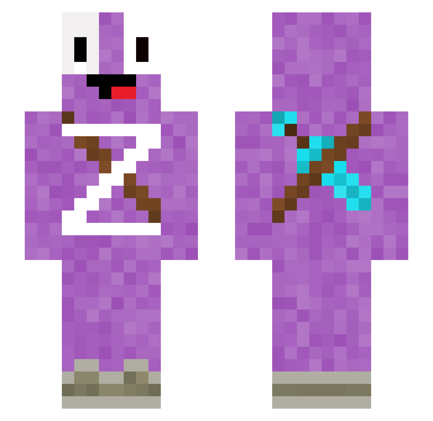 LHABO Minecraft skin, front and back view