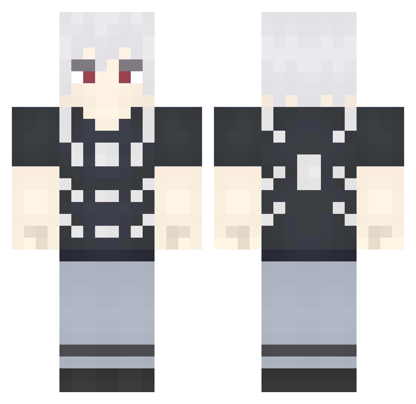 gu_pro Minecraft skin, front and back view