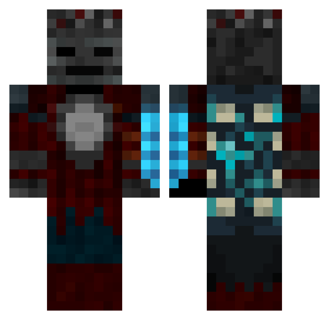 SmilyThomas Minecraft skin, front and back view