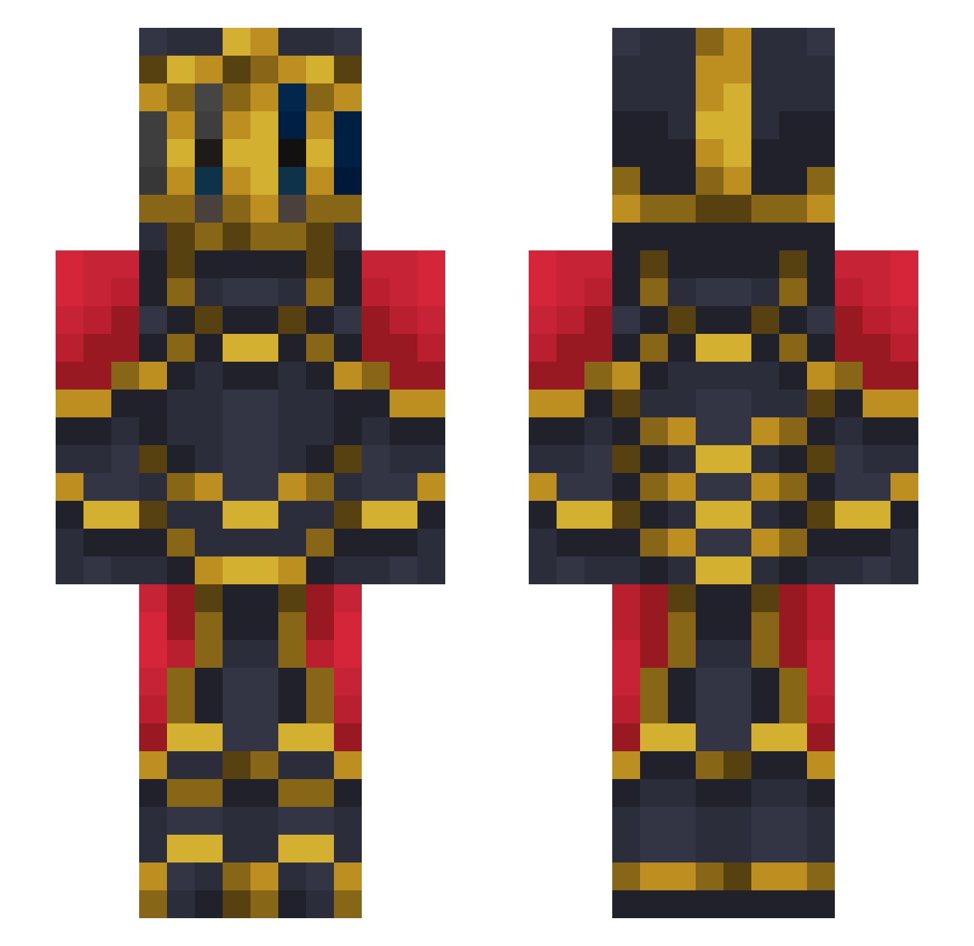 Stressel Minecraft skin, front and back view