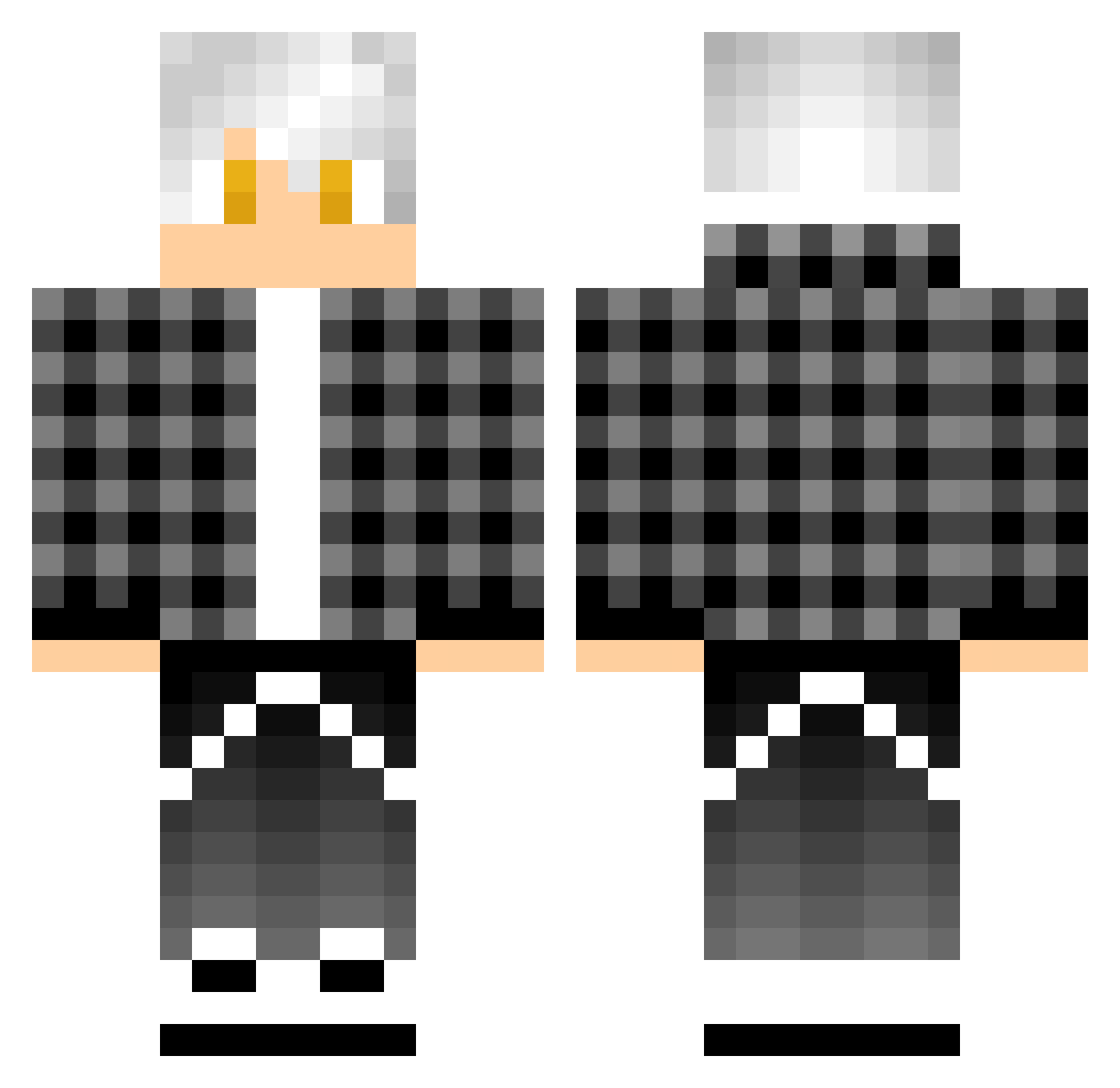 z5a Minecraft skin, front and back view