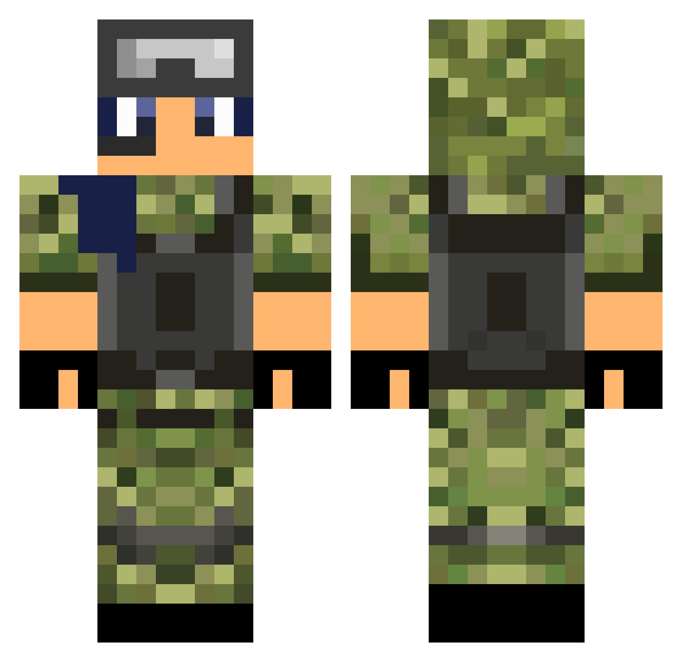 momouo Minecraft skin, front and back view