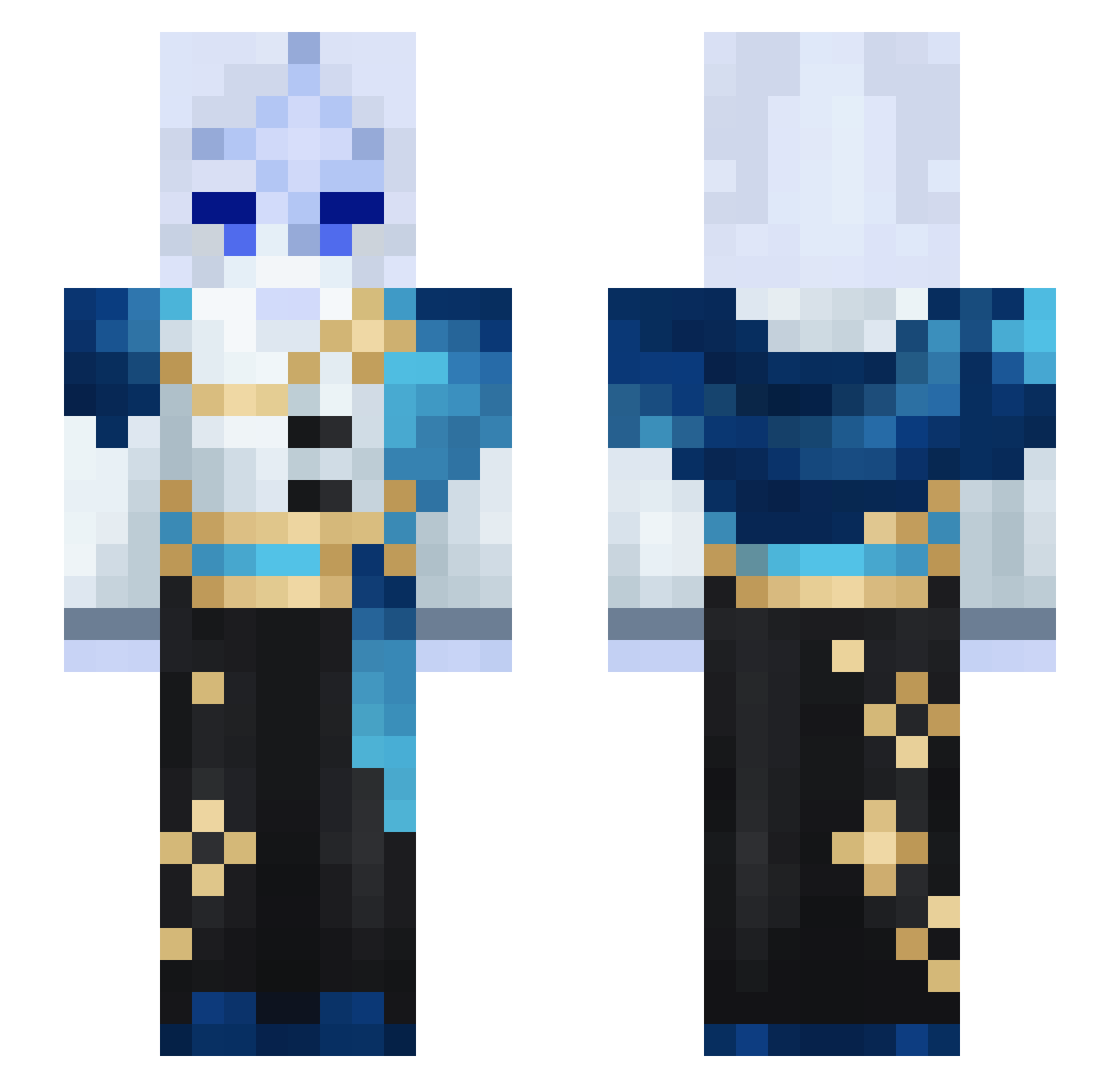 MugiRay Minecraft skin, front and back view