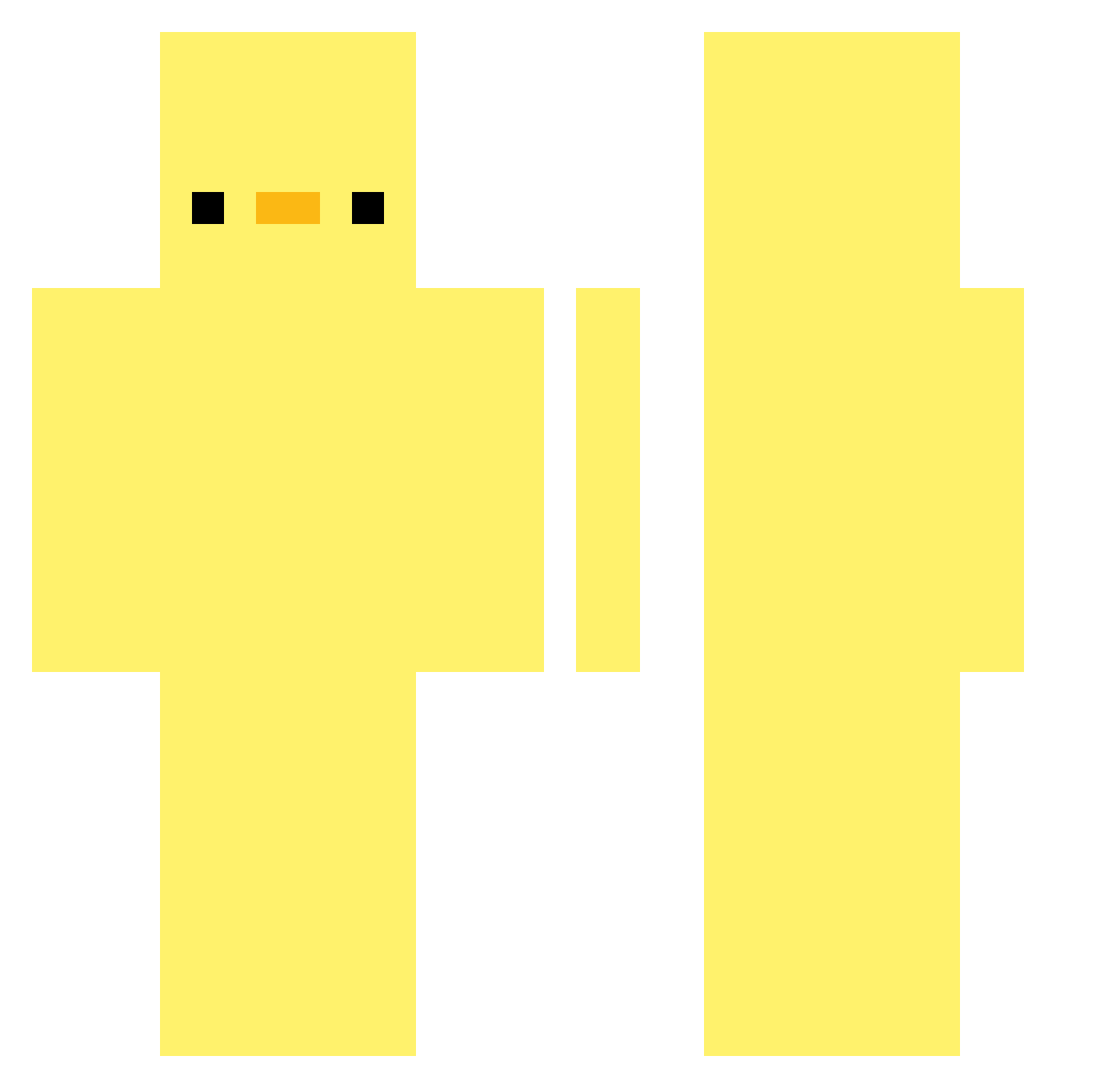 ValentineeV Minecraft skin, front and back view