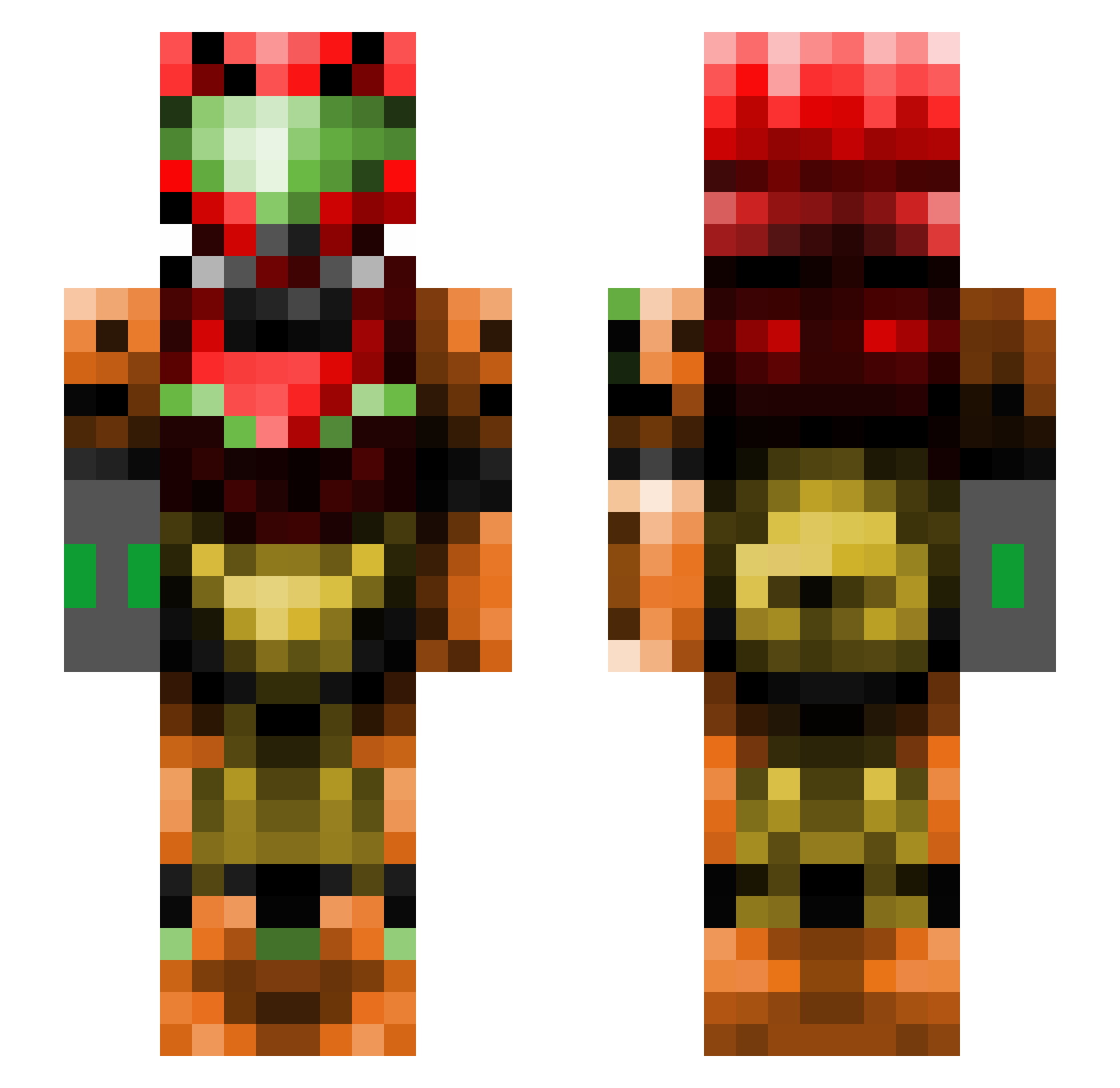 Jellybeans Minecraft skin, front and back view