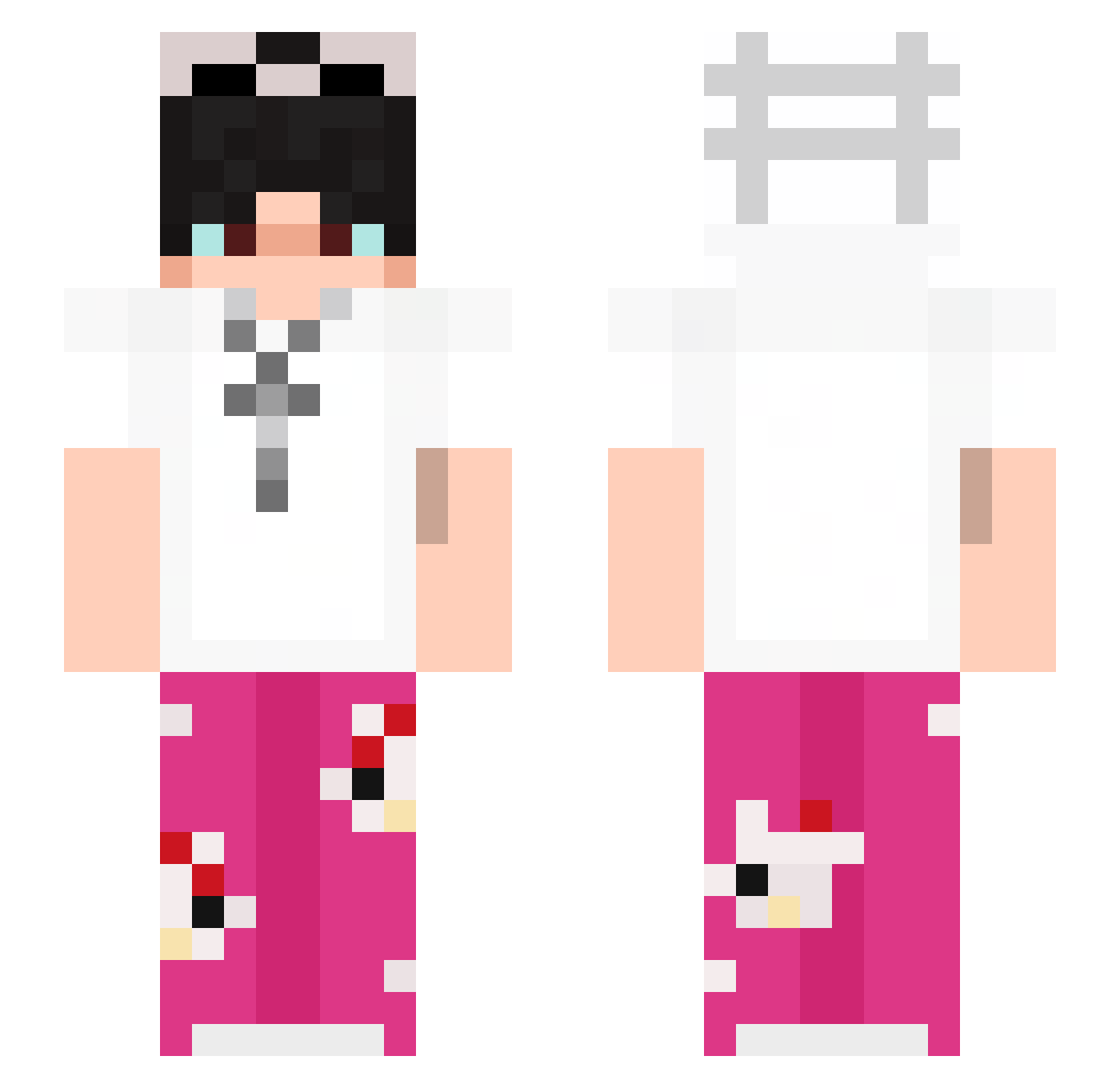 BlazeX4 Minecraft skin, front and back view