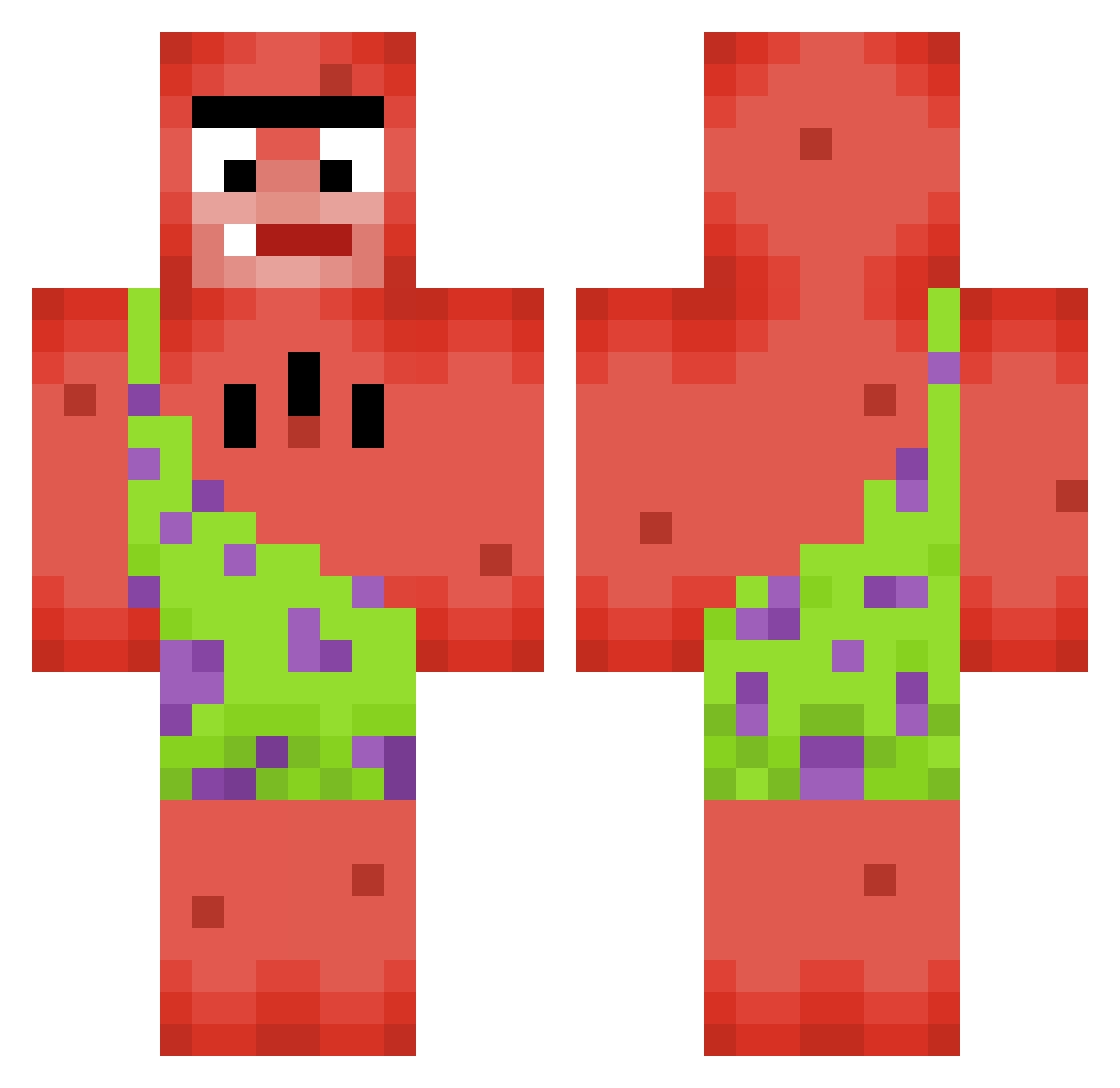 Teickone Minecraft skin, front and back view