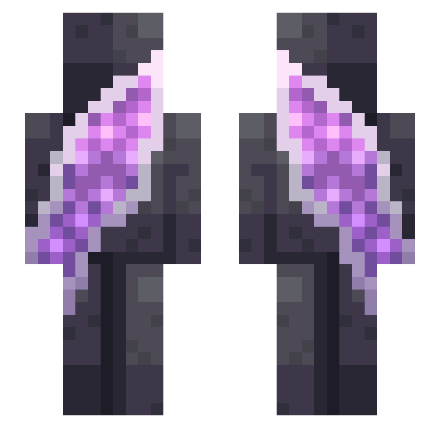Team_blossom Minecraft skin, front and back view