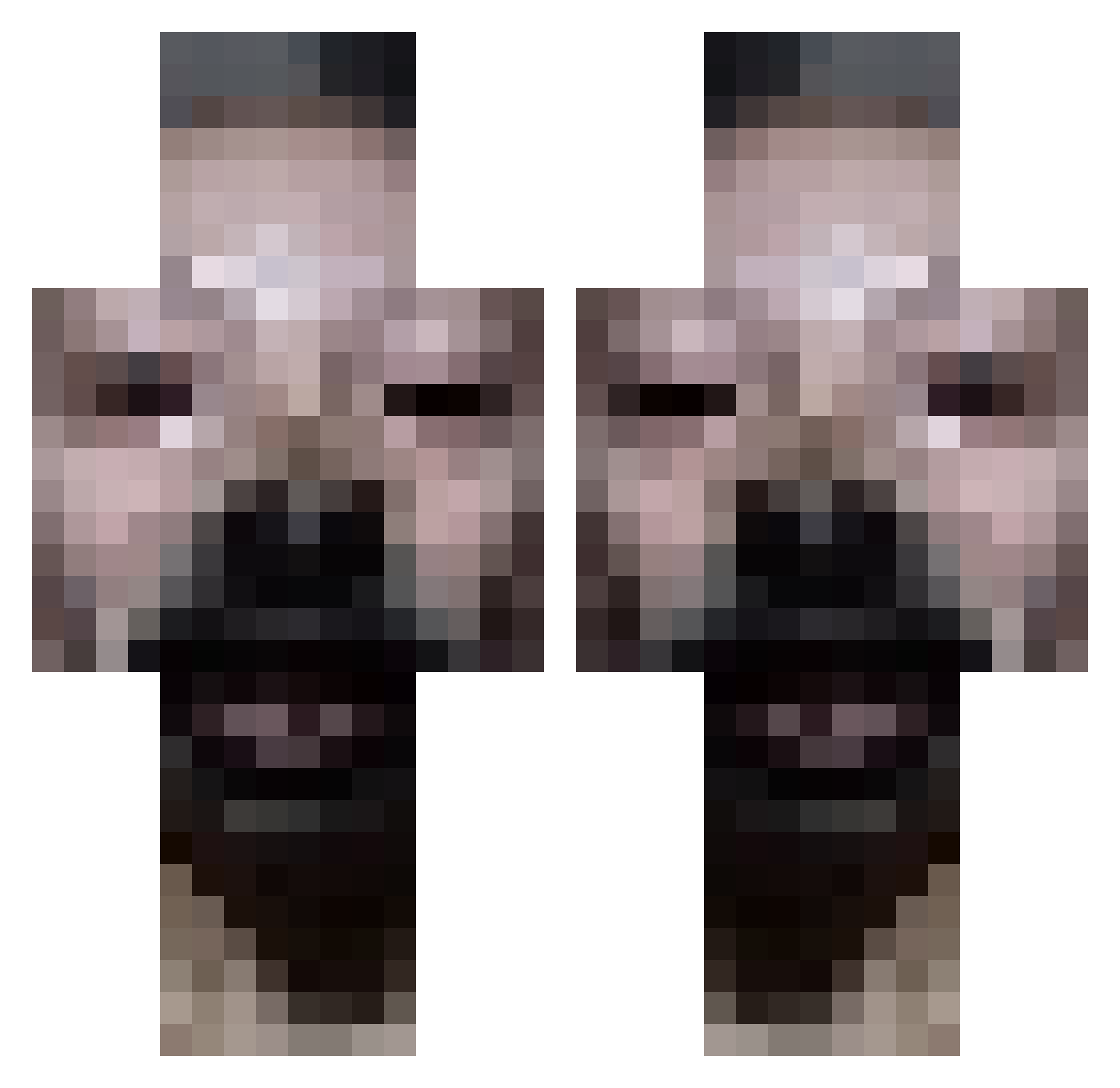 SauceOrLossWVLG Minecraft skin, front and back view