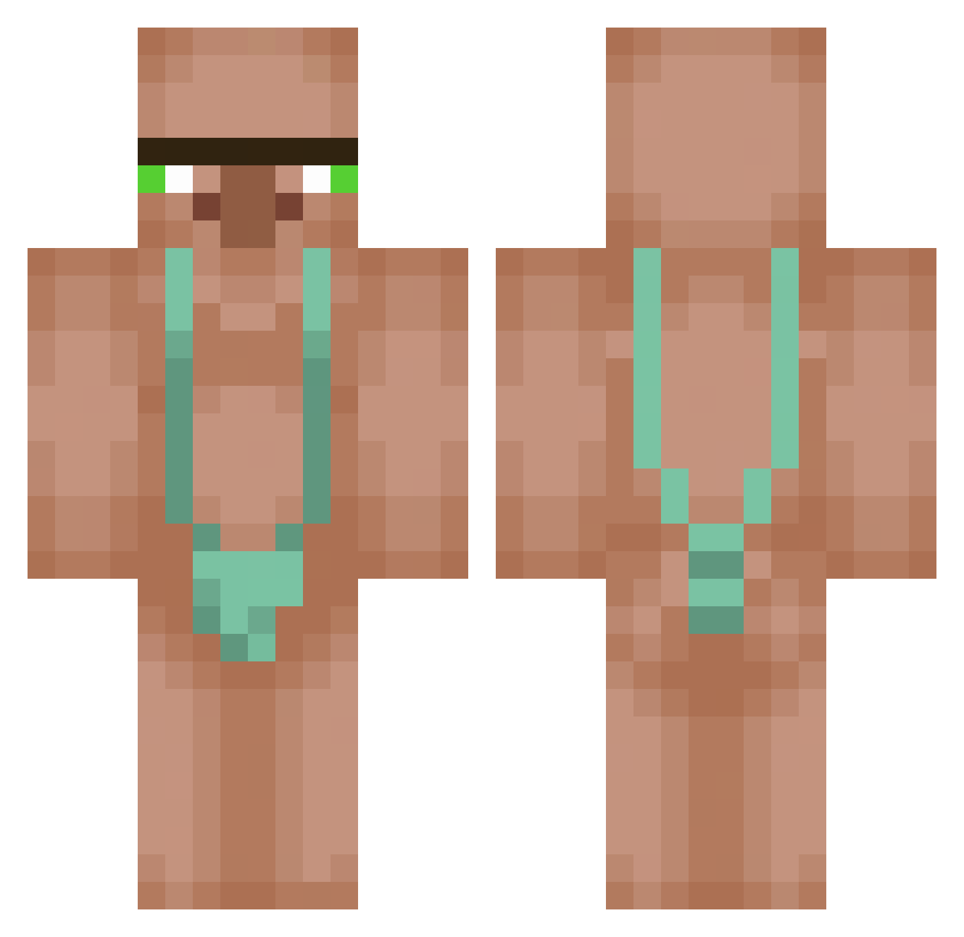 hruks Minecraft skin, front and back view