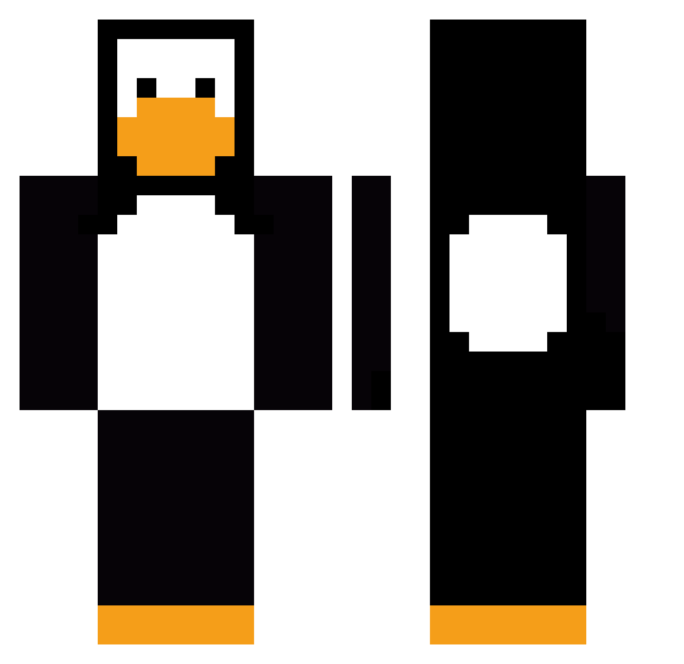 Vapeify Minecraft skin, front and back view