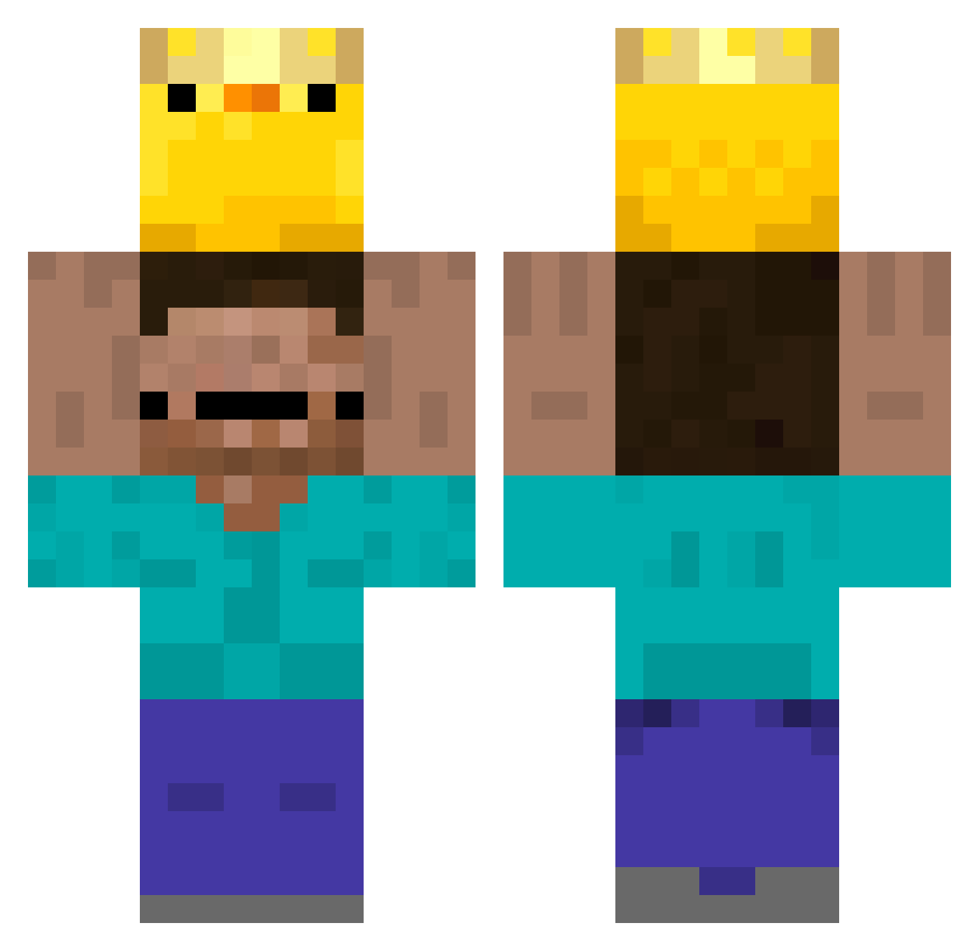 prouteproute Minecraft skin, front and back view