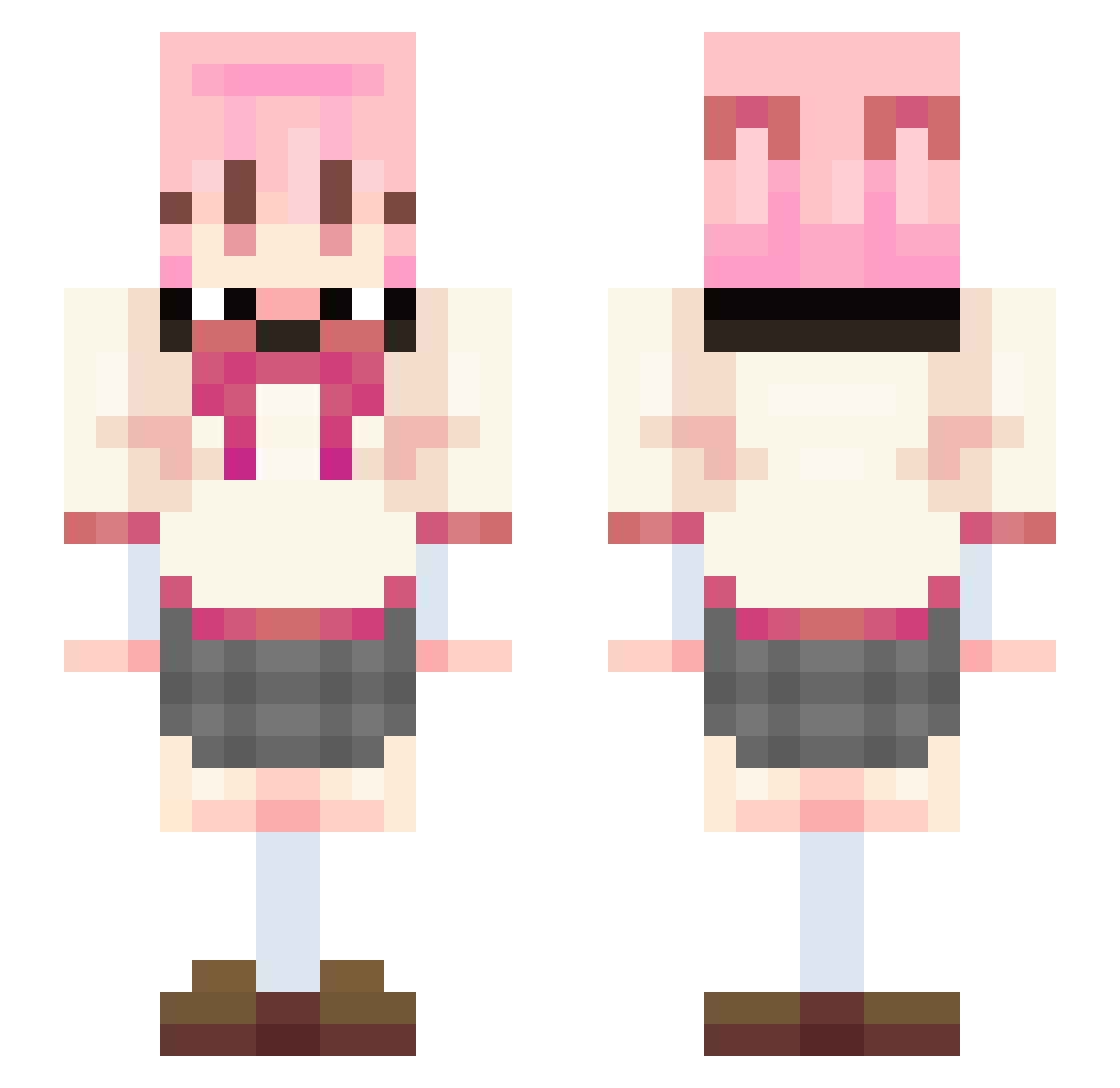sorhyuu Minecraft skin, front and back view