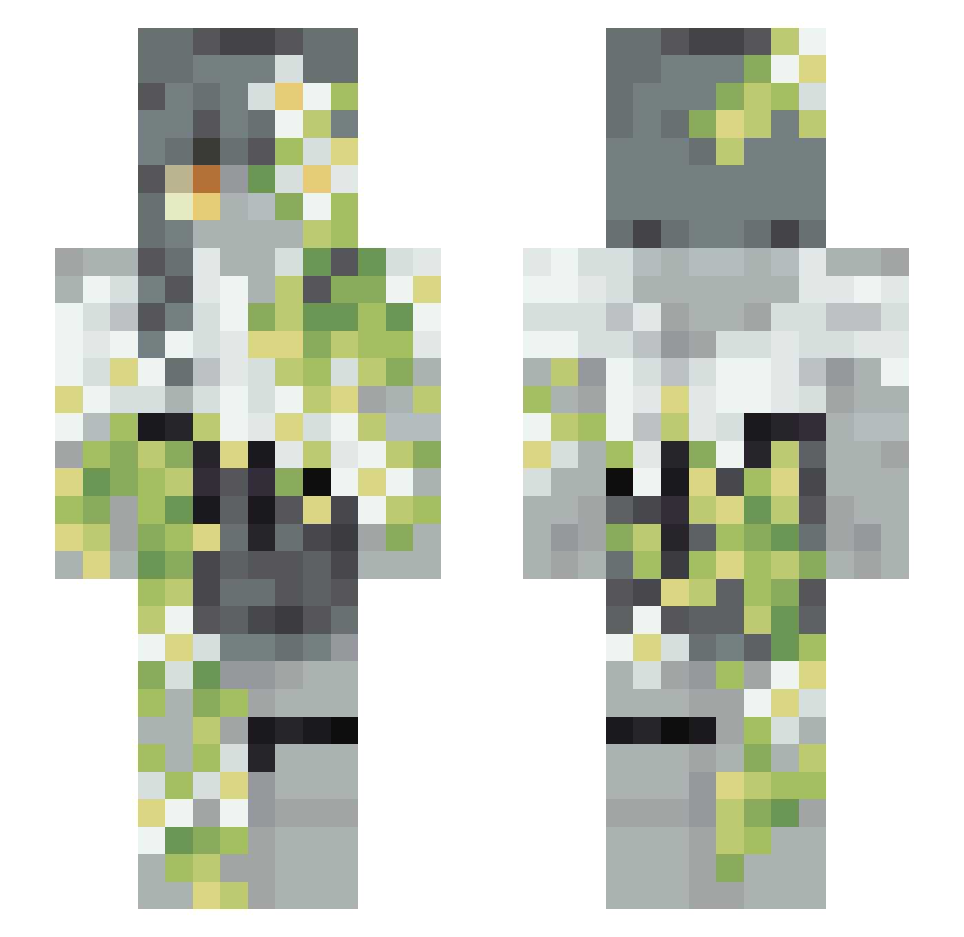 0blivionss Minecraft skin, front and back view