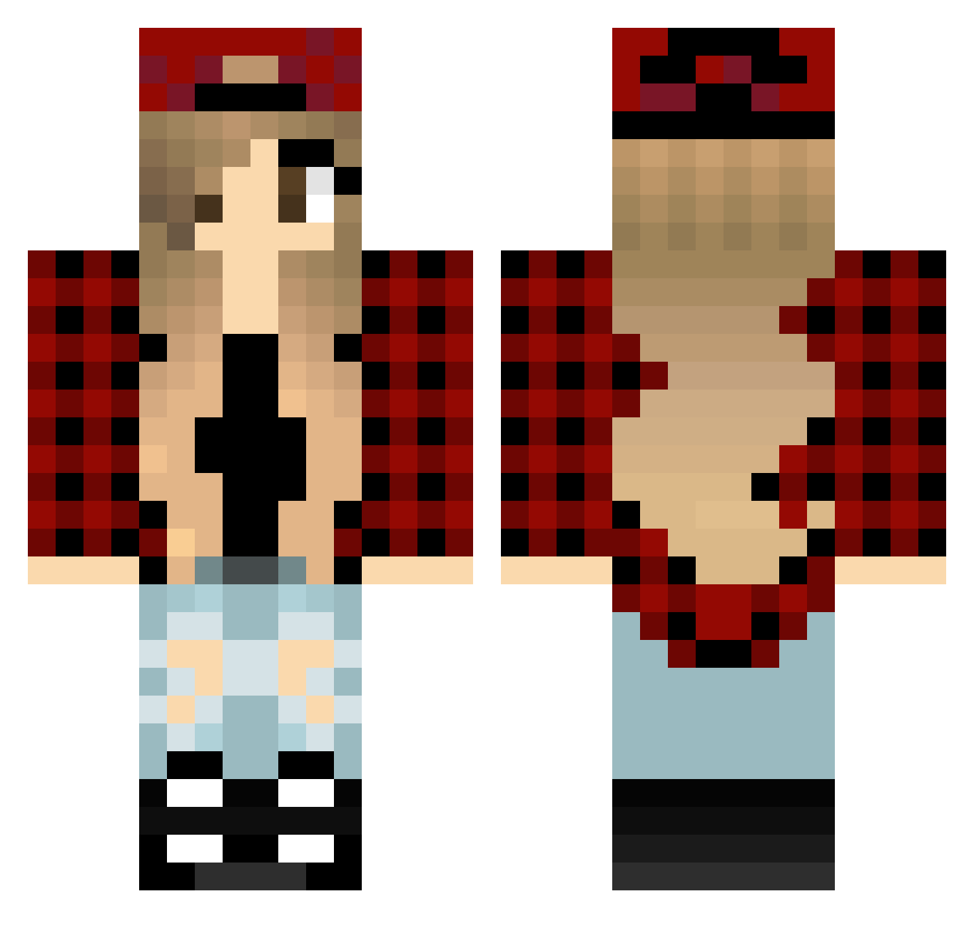 Anet_000 Minecraft skin, front and back view