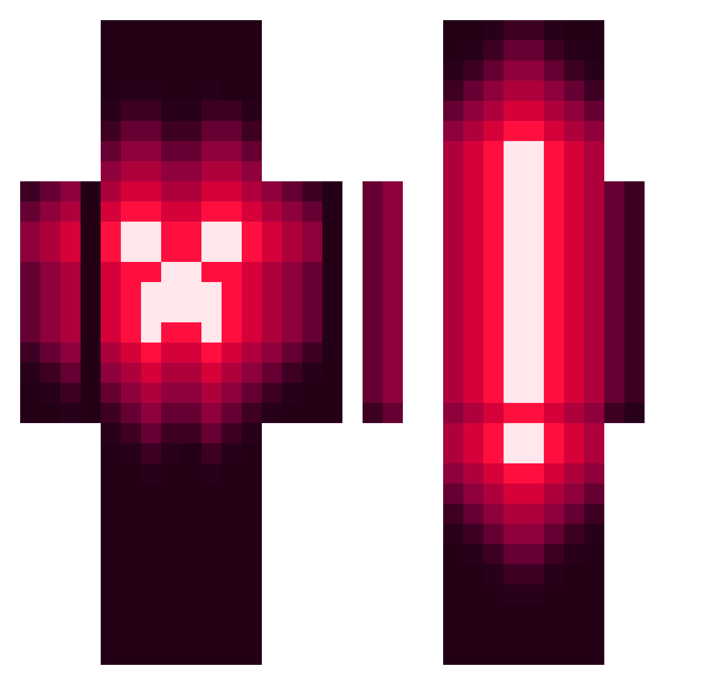 Indigo54 Minecraft skin, front and back view